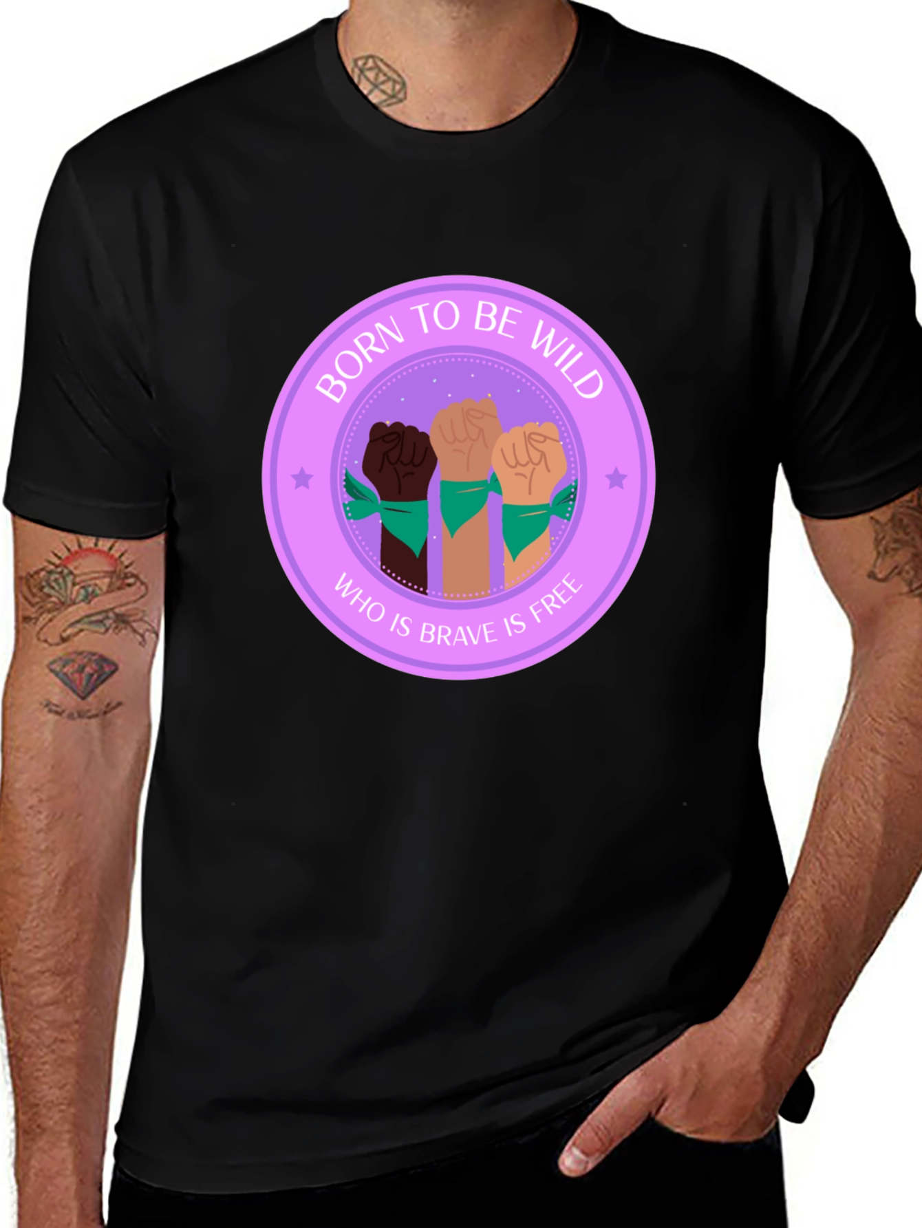 Black Born To Be Wild Feminist T-Shirt main image