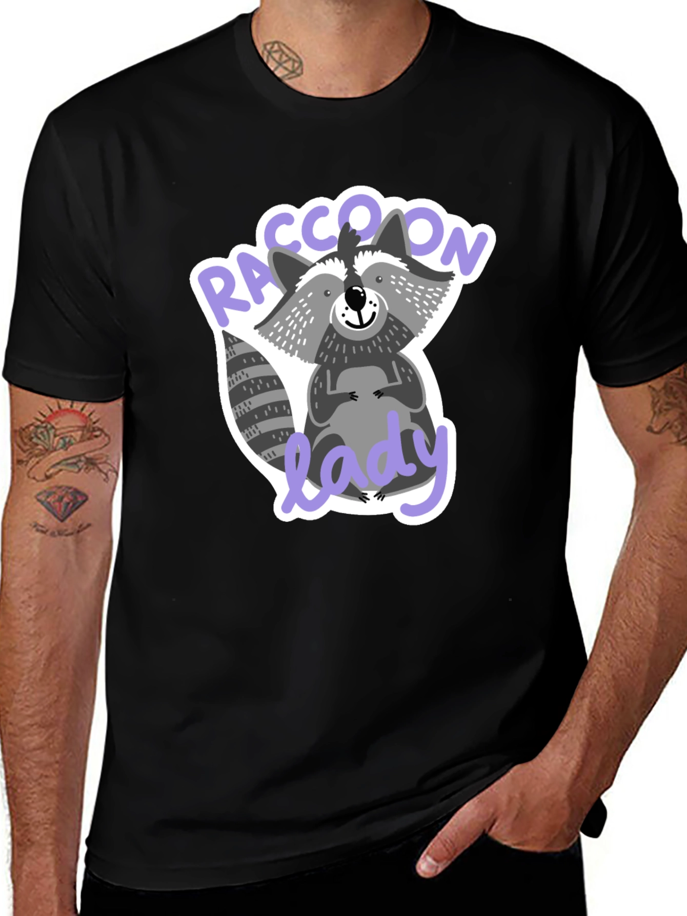 Variant 29 of Raccoon Lady T-Shirt Funny Animal Lover Tee