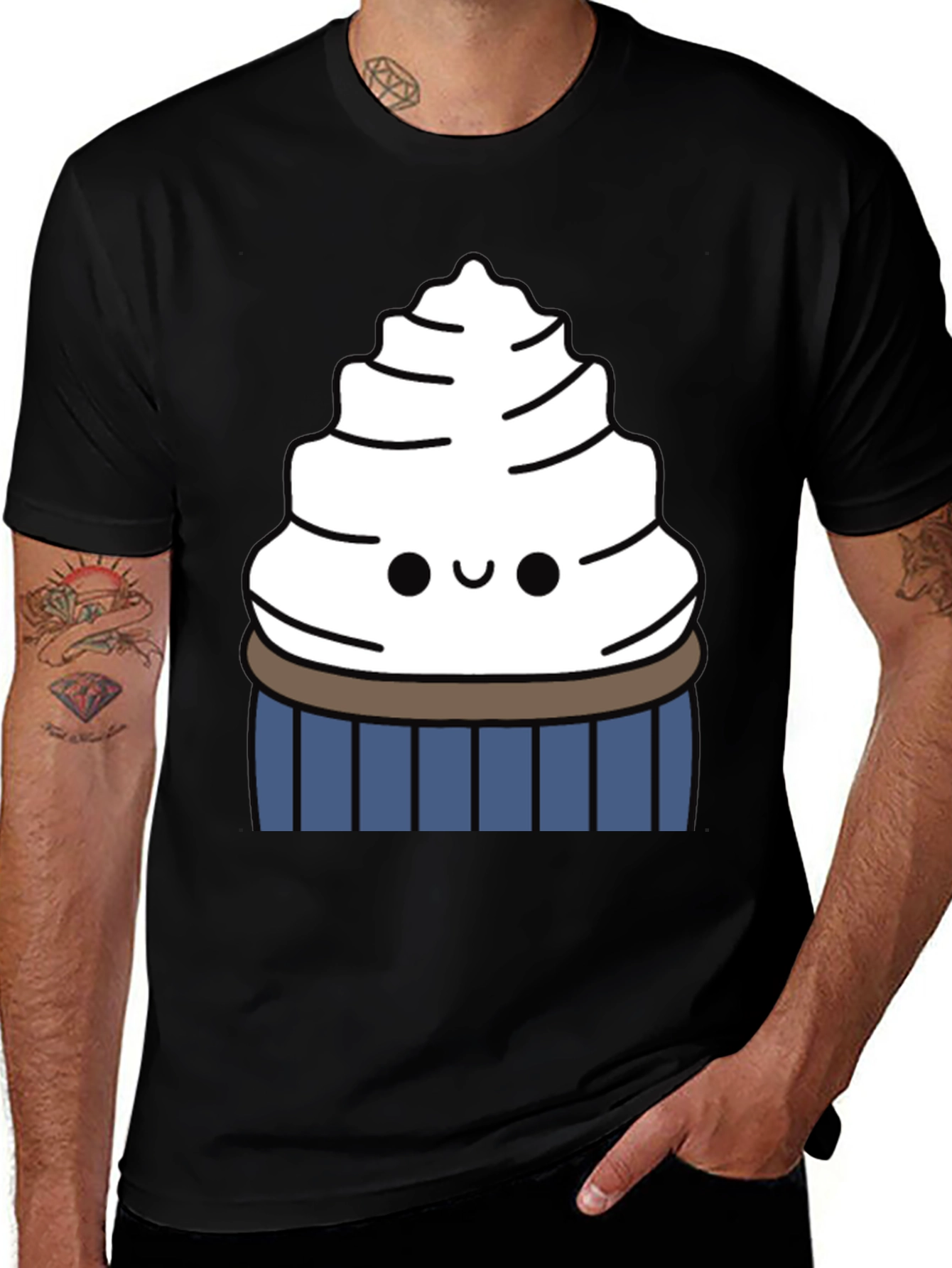 Cute Cupcake Graphic Tee - Sweet Tooth Style