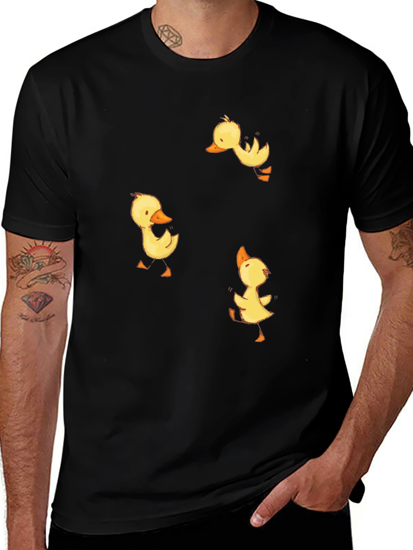 Variant 24 of Duckling Print Black T-Shirt