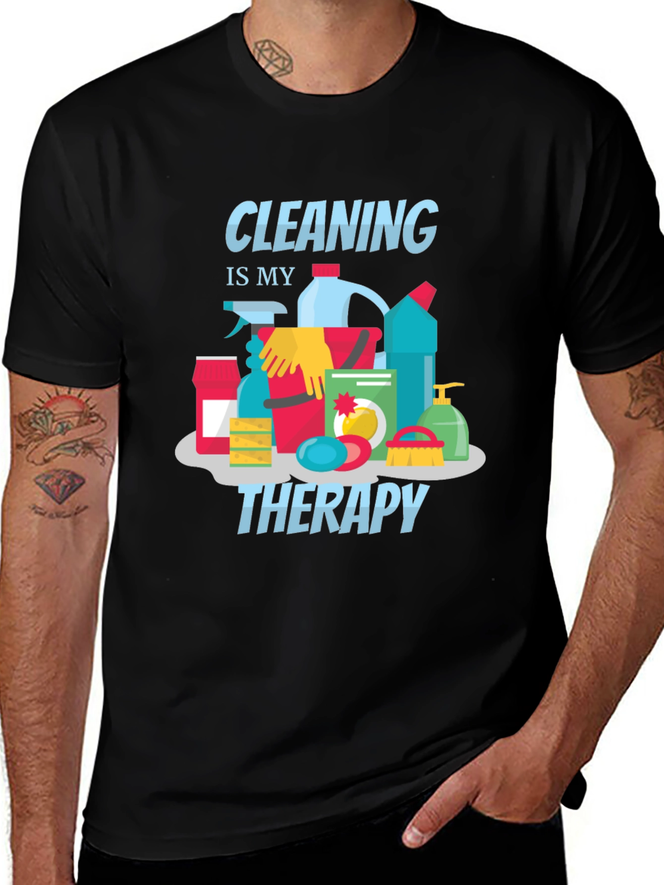 Variant 17 of Cleaning is My Therapy Graphic Tee