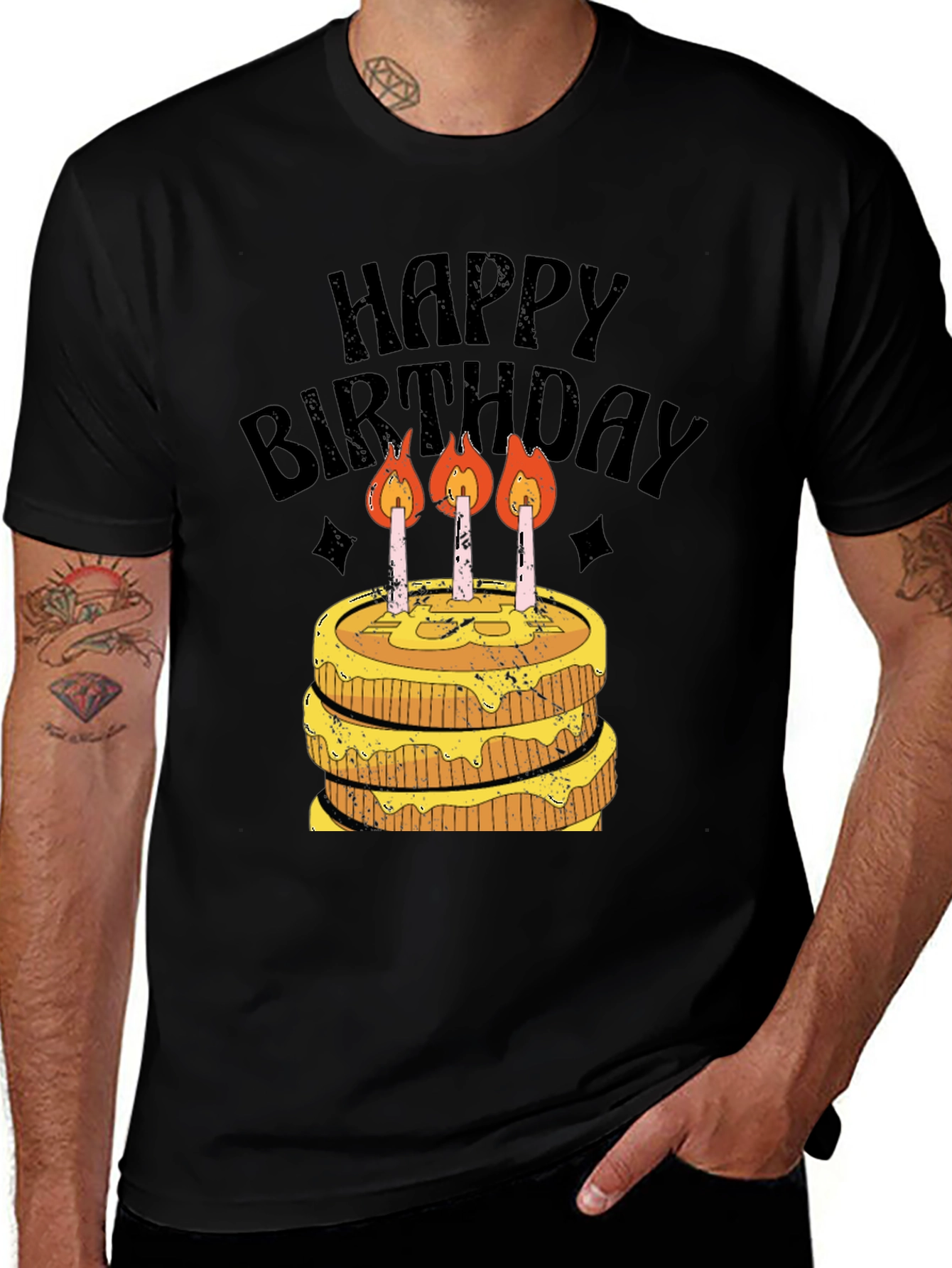 Variant 2 of Happy Birthday T-Shirt Cake Graphic