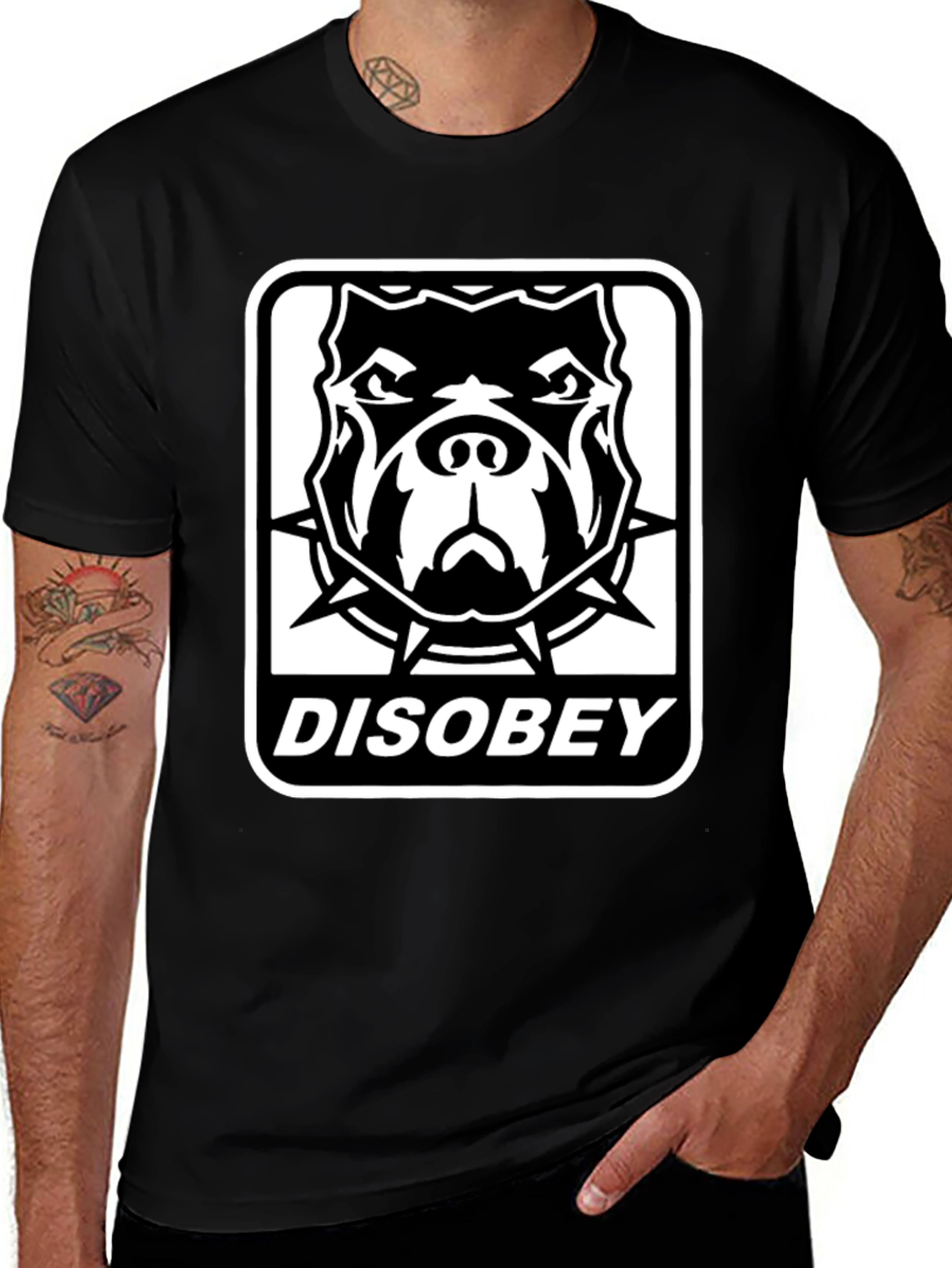 Variant 18 of Disobey Pitbull Graphic Tee - Bold Streetwear Style