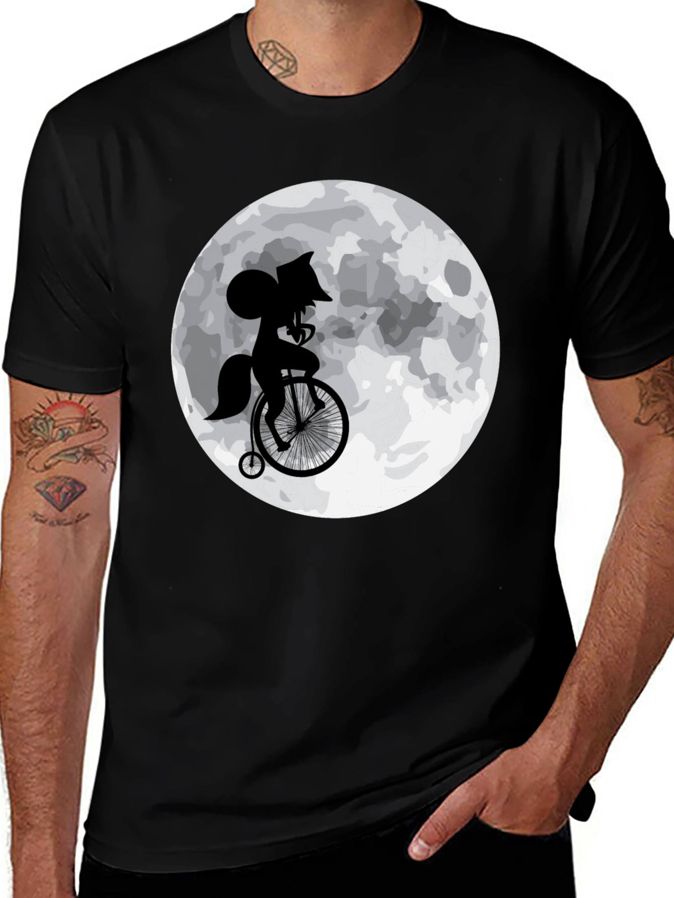 Variant 29 of Moonlight Ride Graphic Tee - Whimsical Design