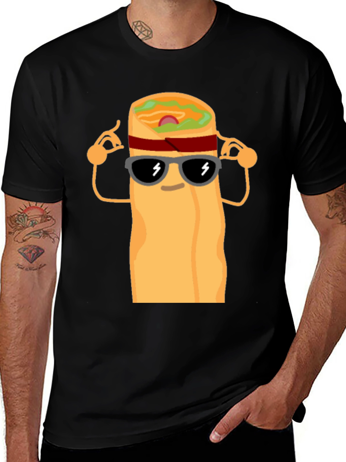 Variant 30 of Cool Burrito Graphic T-Shirt - Black