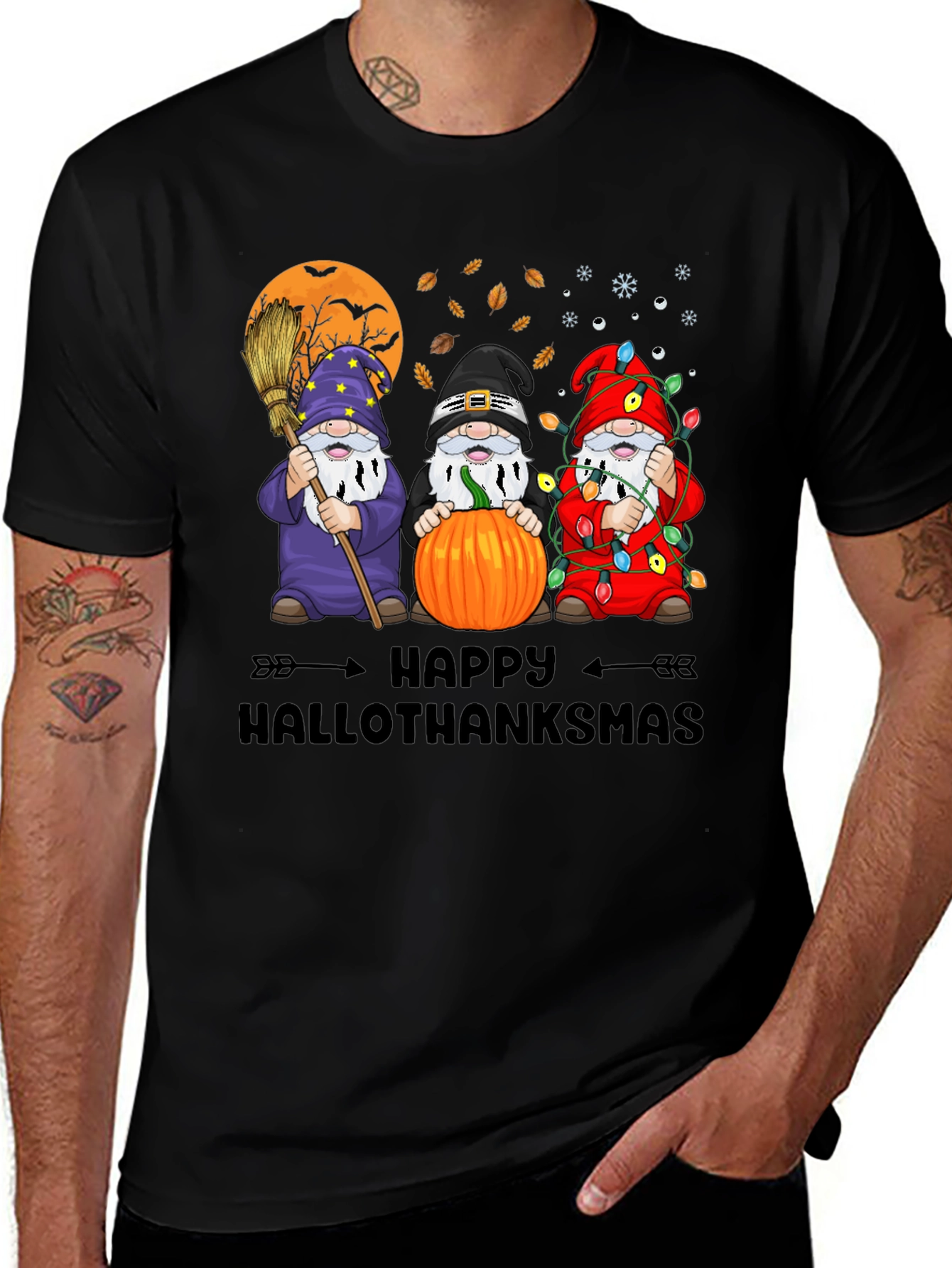 Variant 20 of Happy Hallothanksmas Gnome Graphic T-Shirt