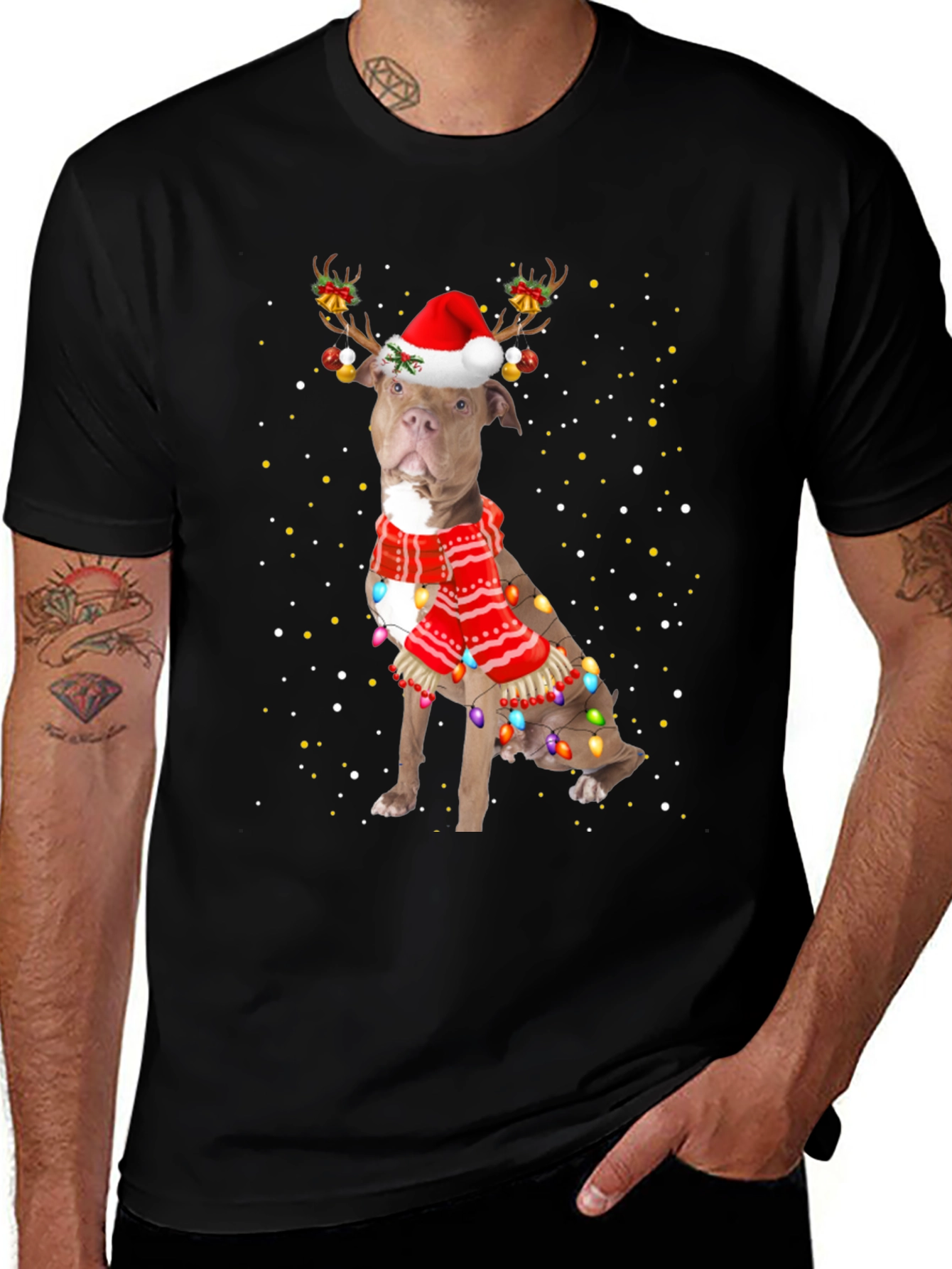 Variant 5 of Festive Pitbull Christmas T-Shirt