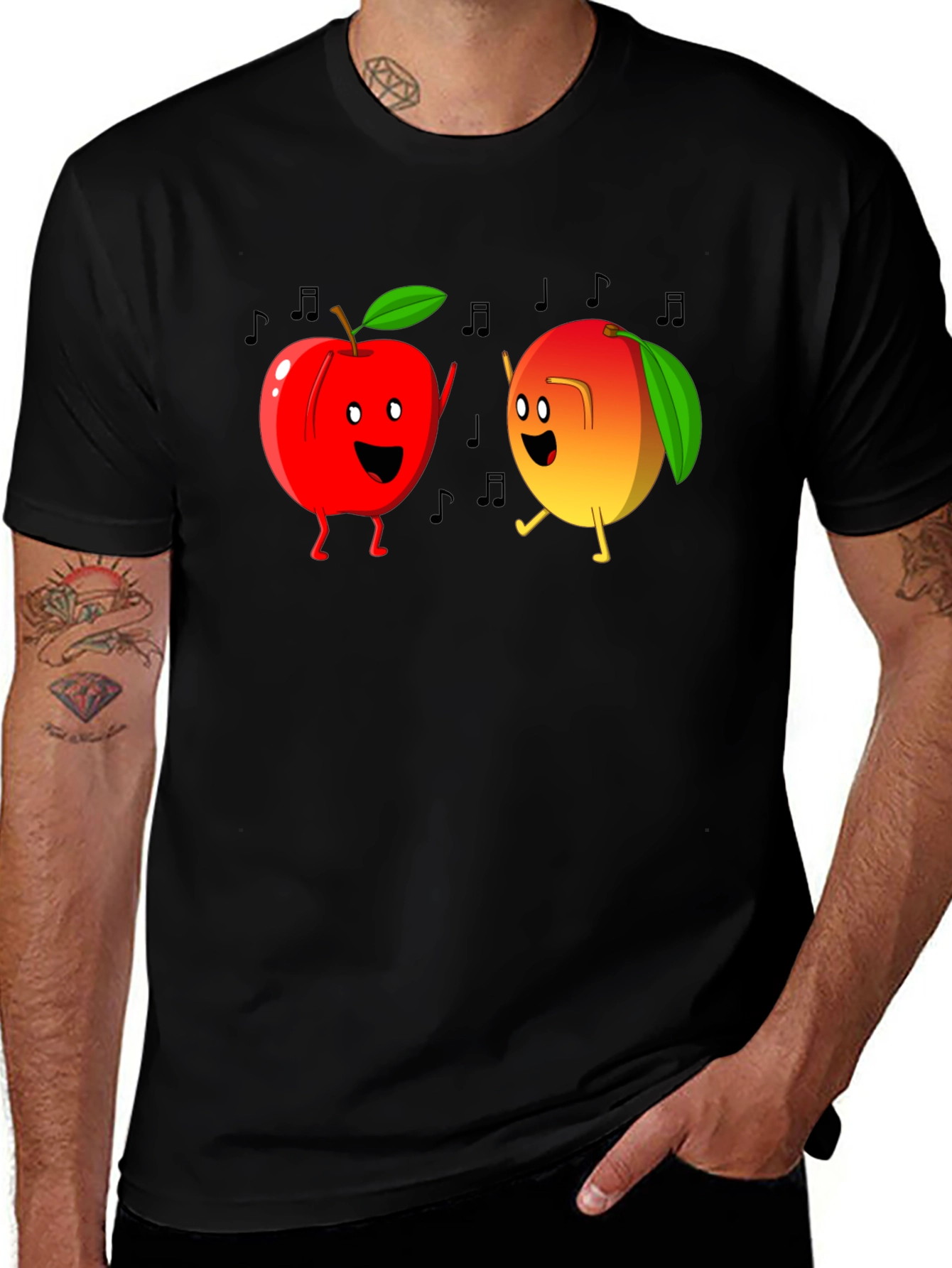 Variant 4 of Dancing Fruit T-Shirt - Apple & Mango