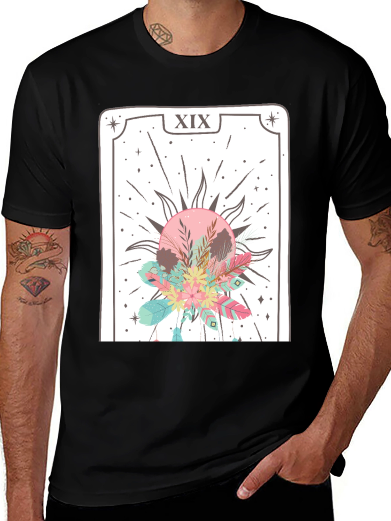 Variant 25 of Tarot Card Graphic Tee - Unisex Black T-Shirt