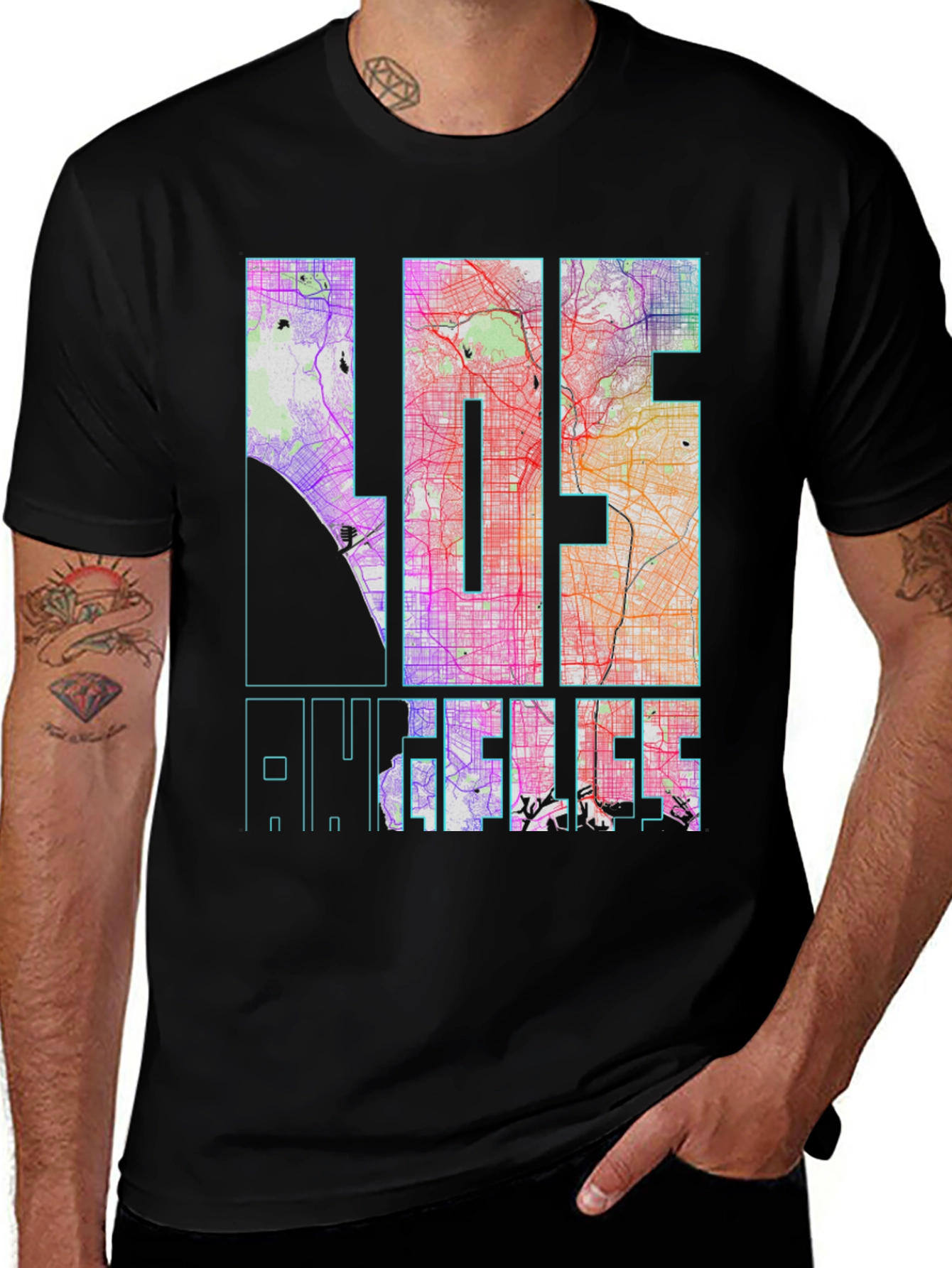 Los Angeles Map Graphic Tee - Unique City Style