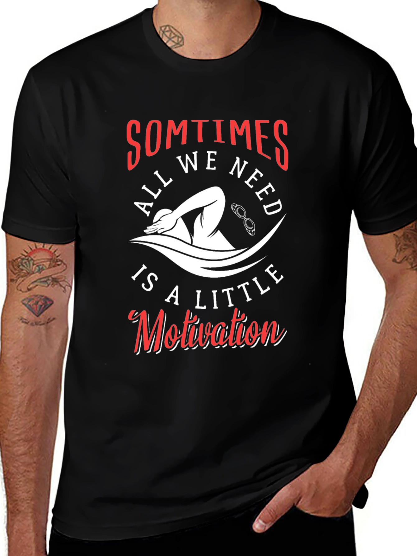 Variant 14 of Motivational Swimmer Graphic T-Shirt