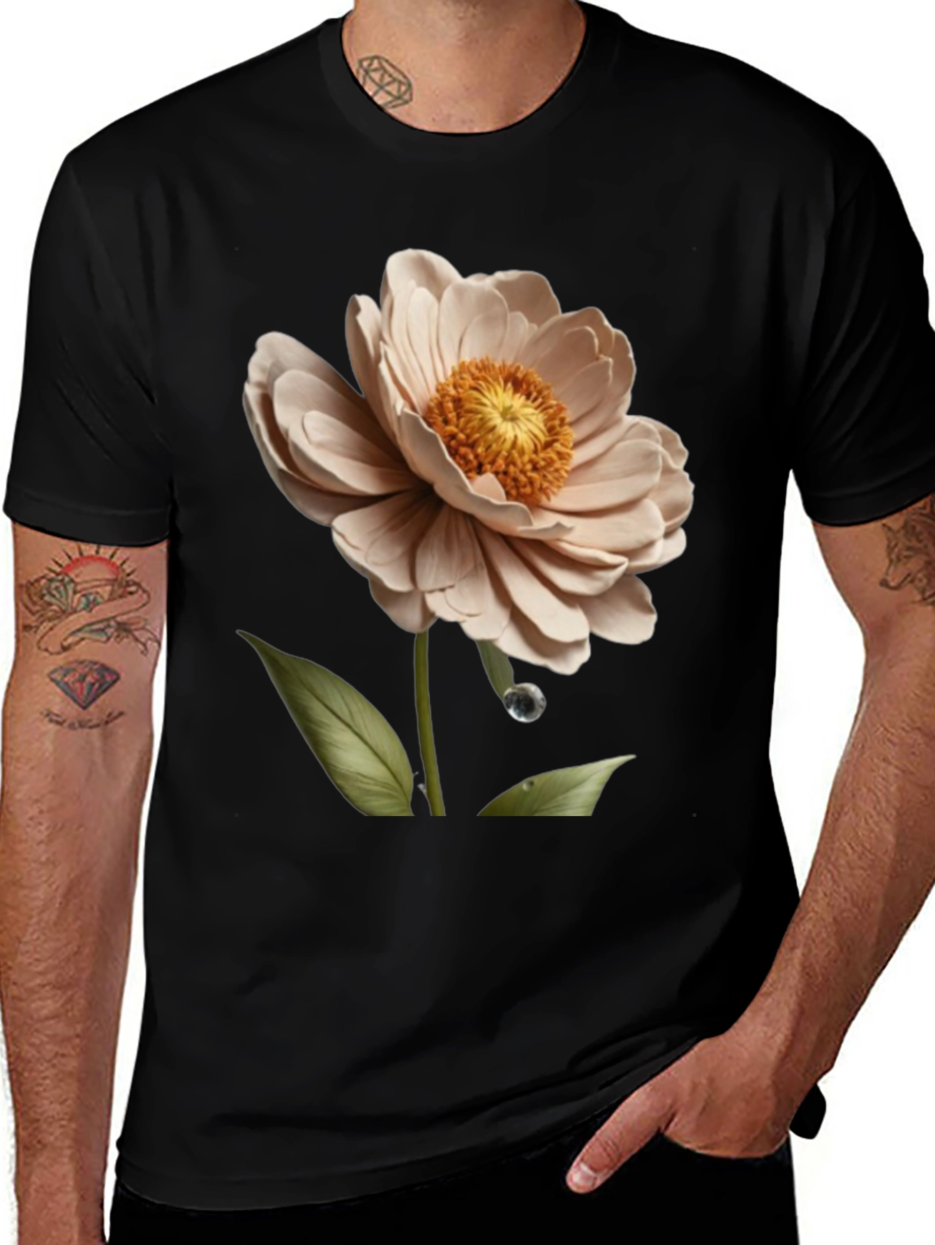 Variant 9 of Elegant Floral T-Shirt - Artistic Flower Design
