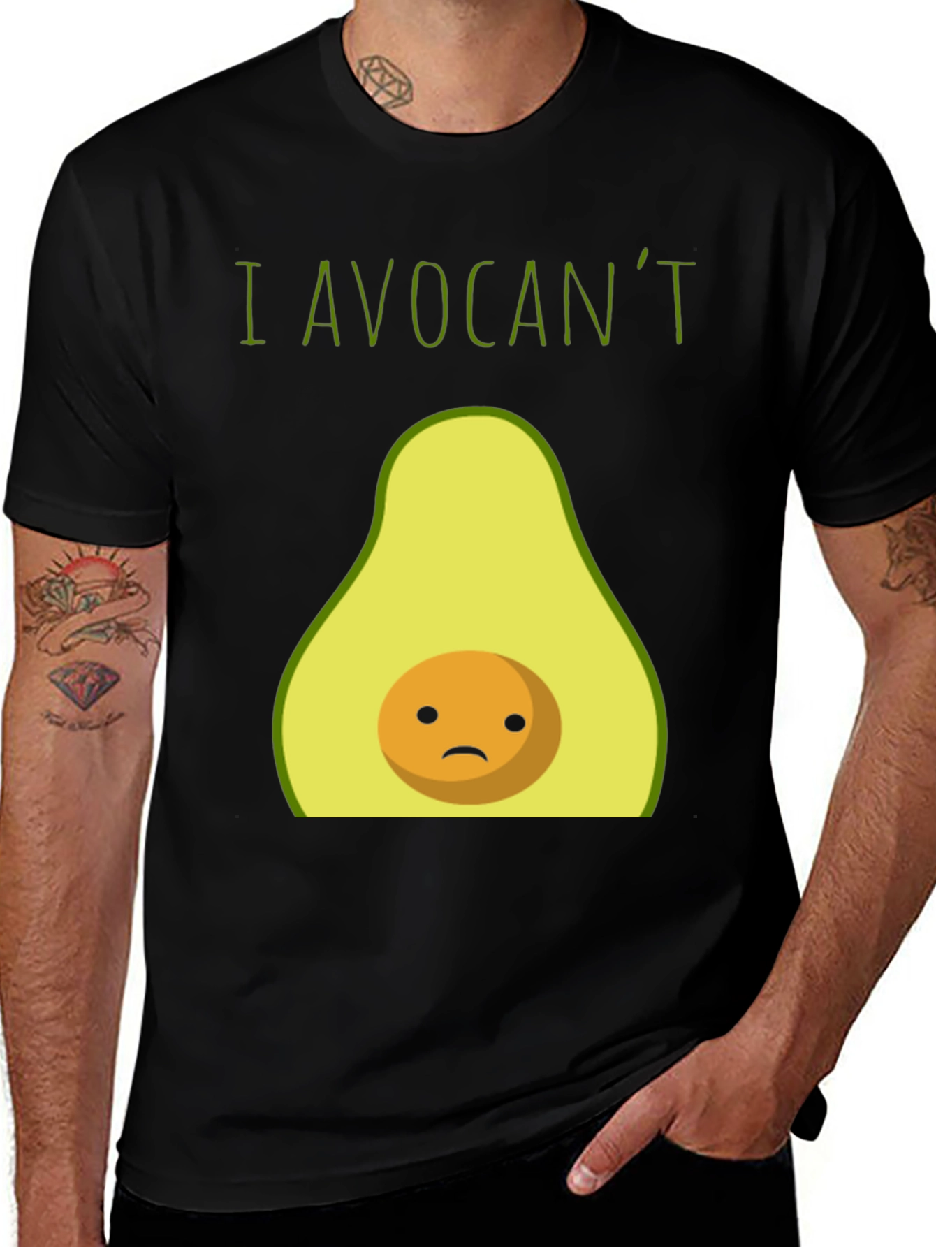 Variant 20 of Funny "I Avocan't" Avocado Graphic T-Shirt