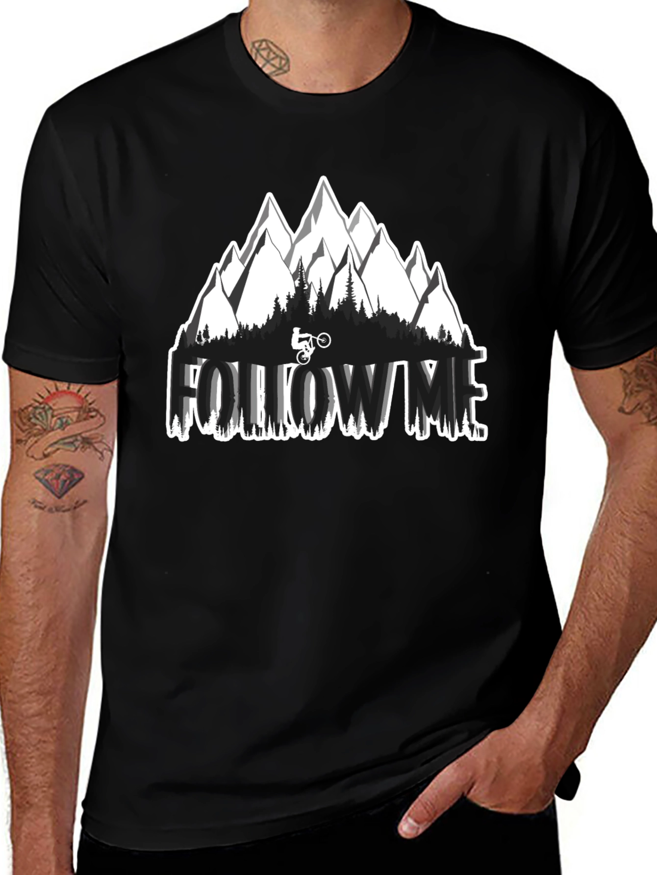 Variant 17 of Follow Me Mountain Bike Graphic T-Shirt