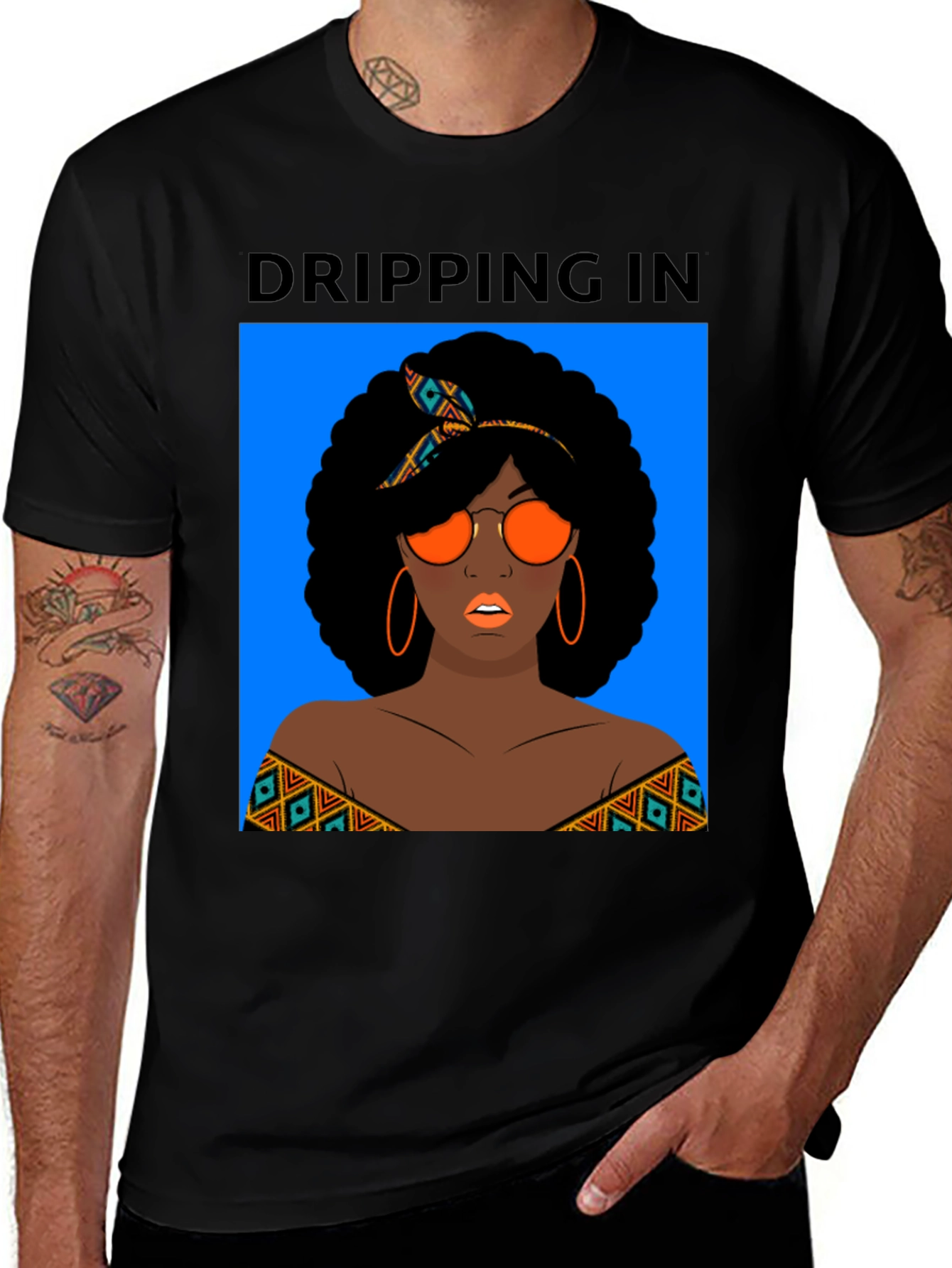 Variant 5 of Dripping In Style Black Graphic Tee