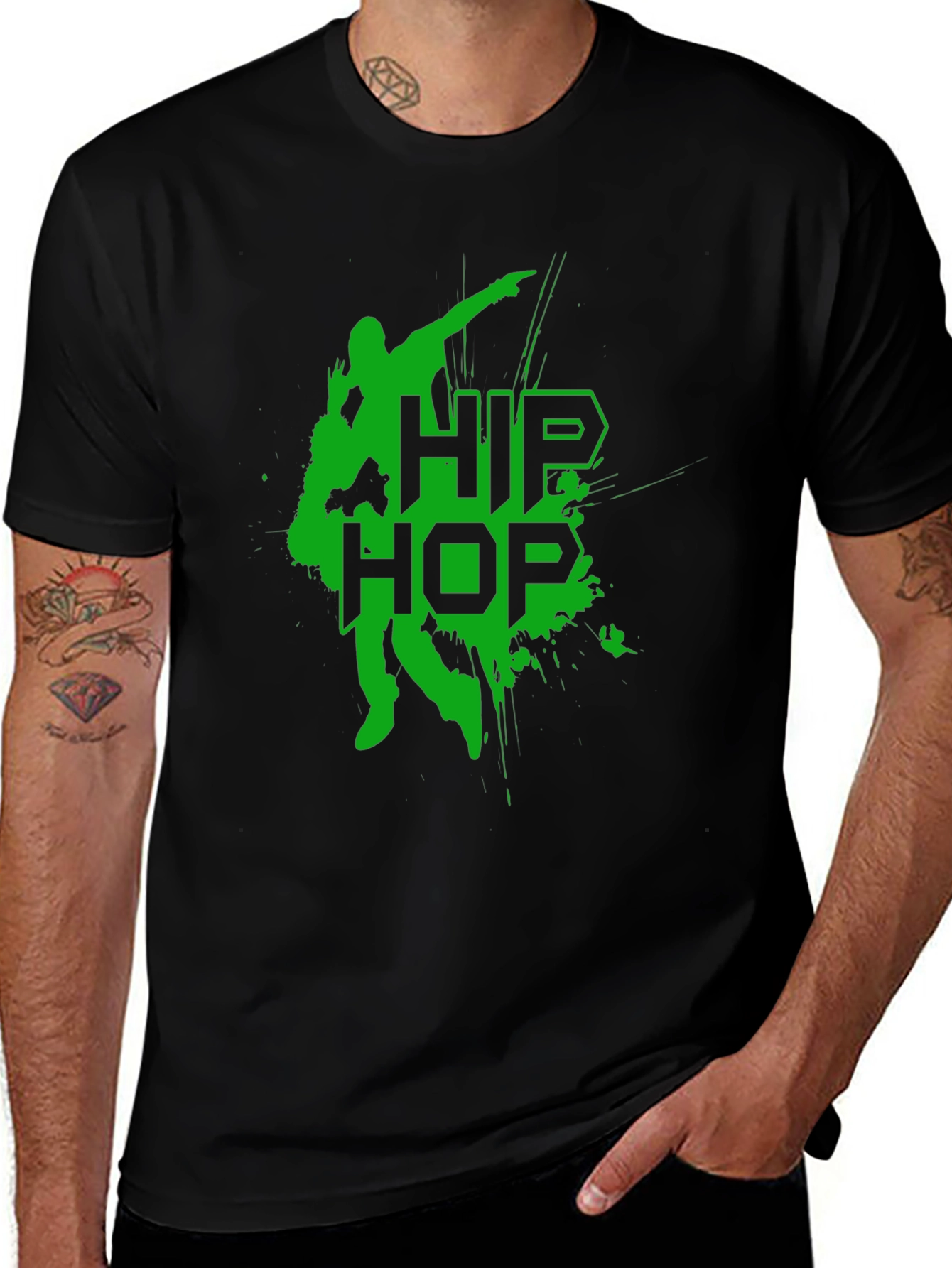 Variant 20 of Hip Hop Dancer Graphic Tee - Black