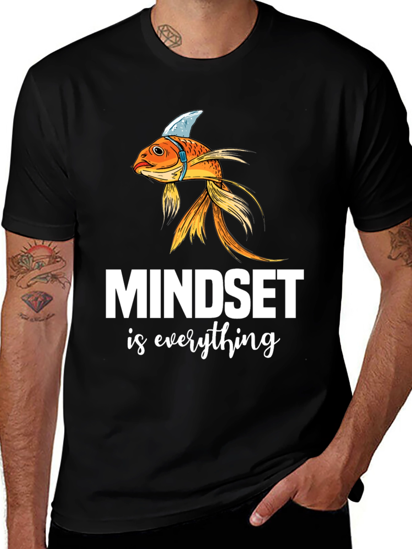 Black Mindset is Everything T-Shirt - Goldfish Shark Fin Tee main image