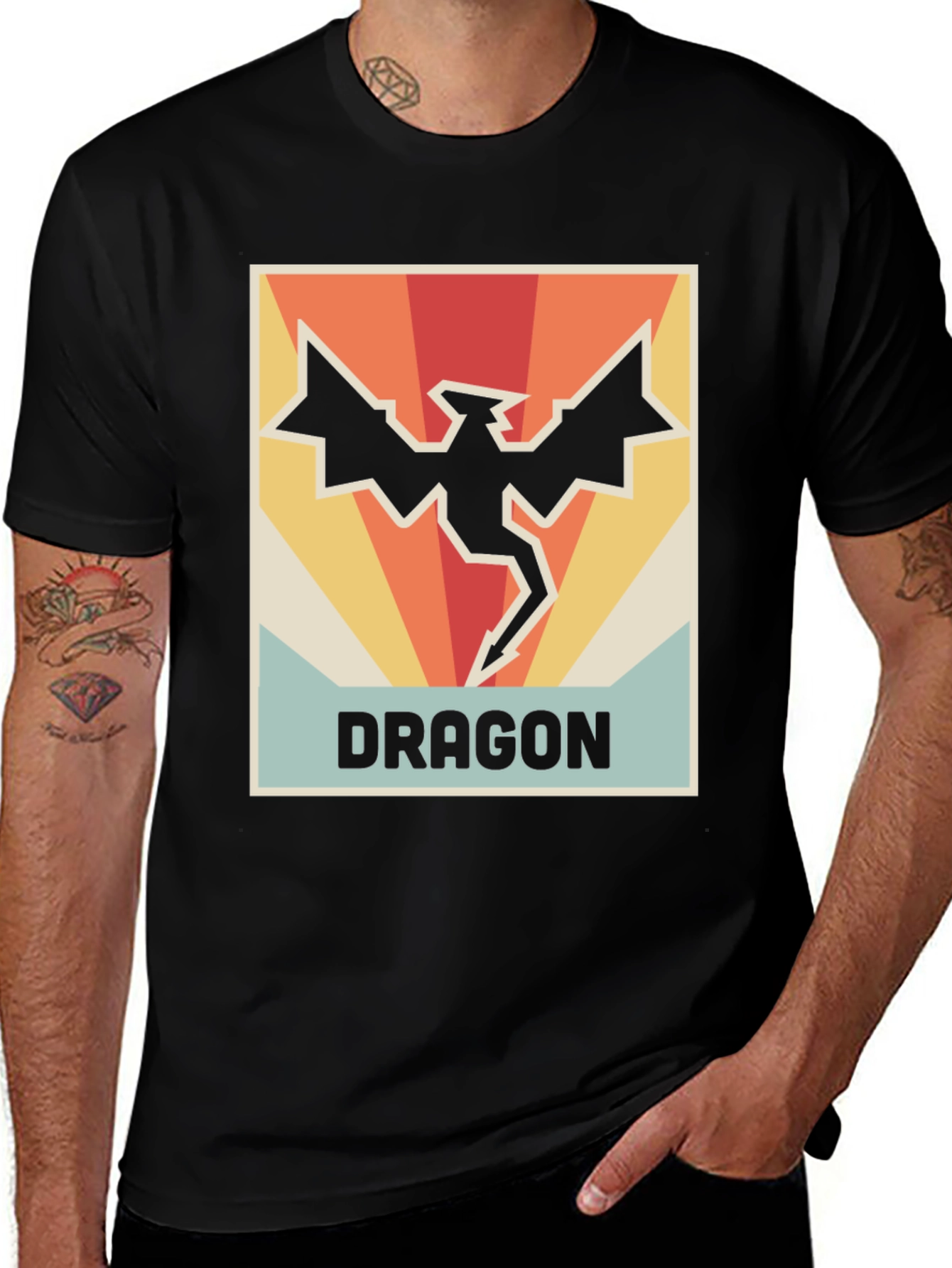 Variant 21 of Retro Dragon Graphic T-Shirt - Vintage Style Tee
