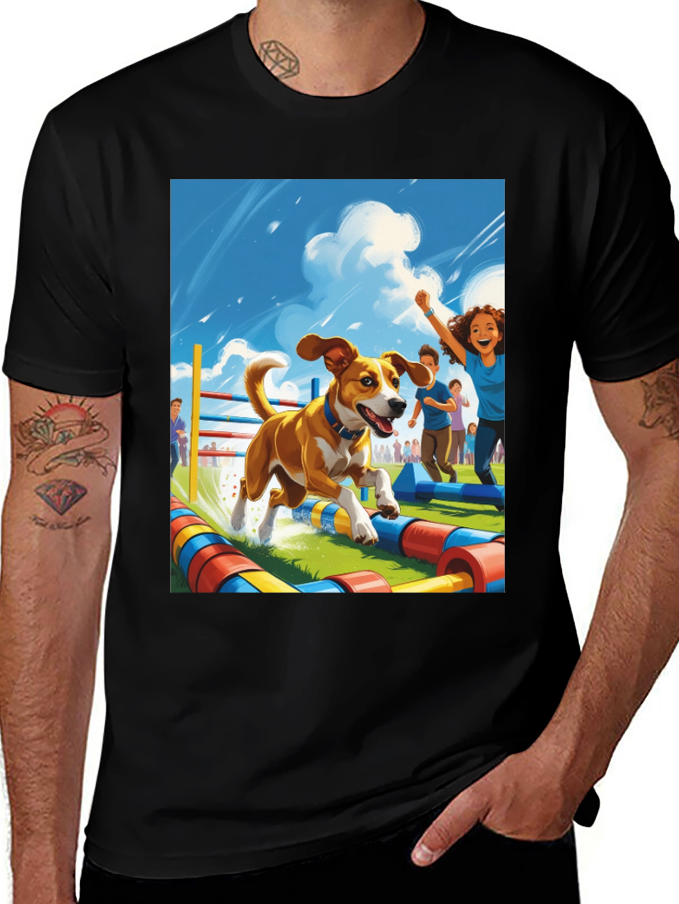 Dog Agility Cartoon T-Shirt
