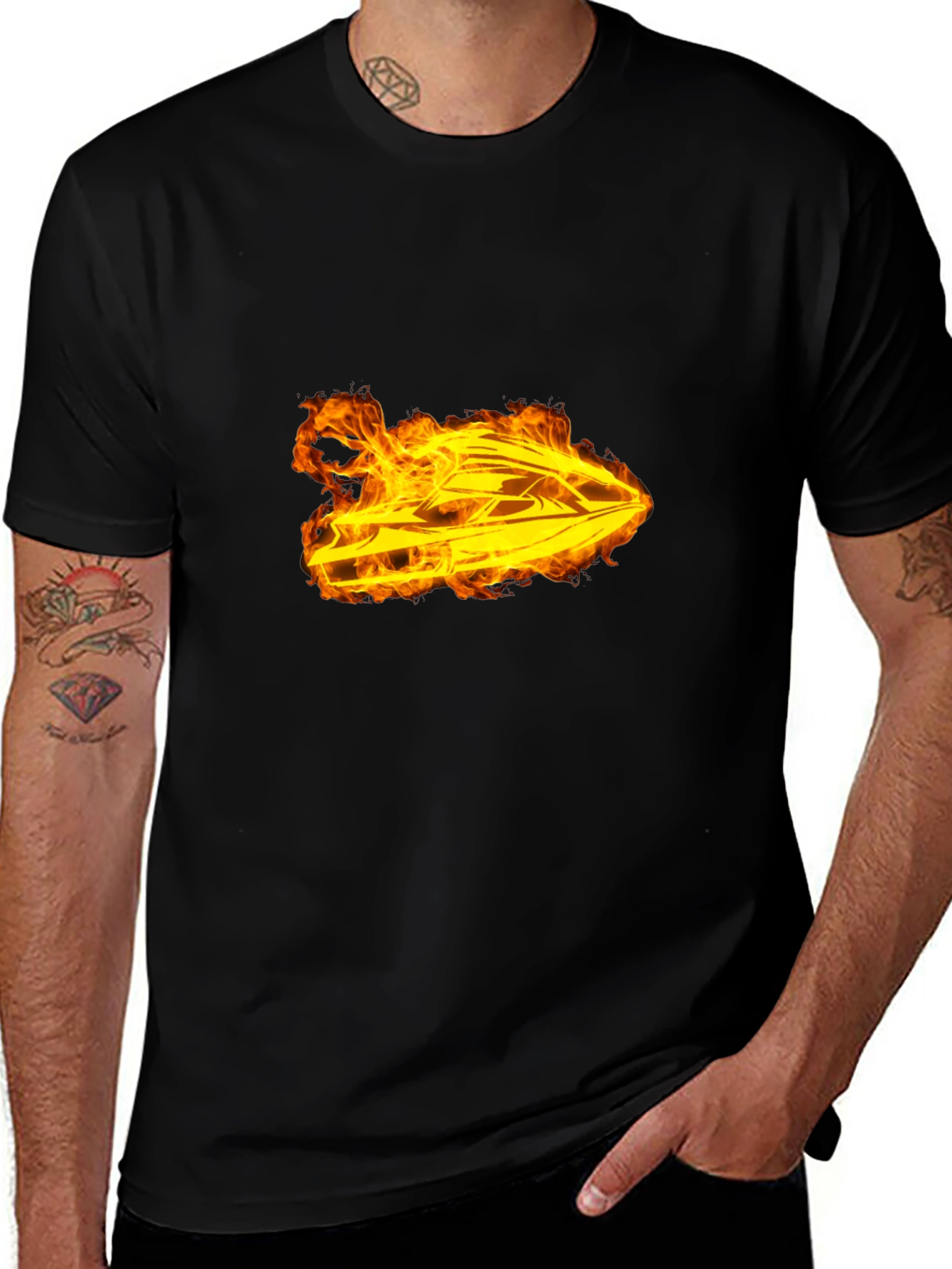 Variant 2 of Fiery Jet Ski Graphic T-Shirt
