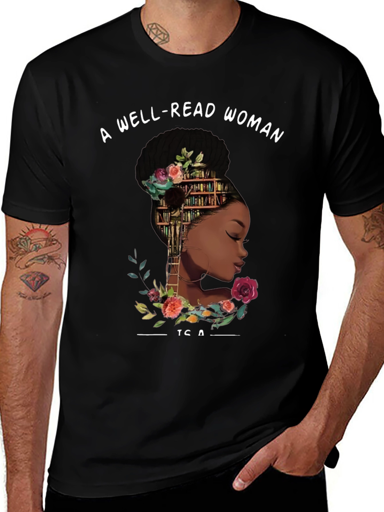 Variant 30 of Well-Read Woman Graphic Tee - Black
