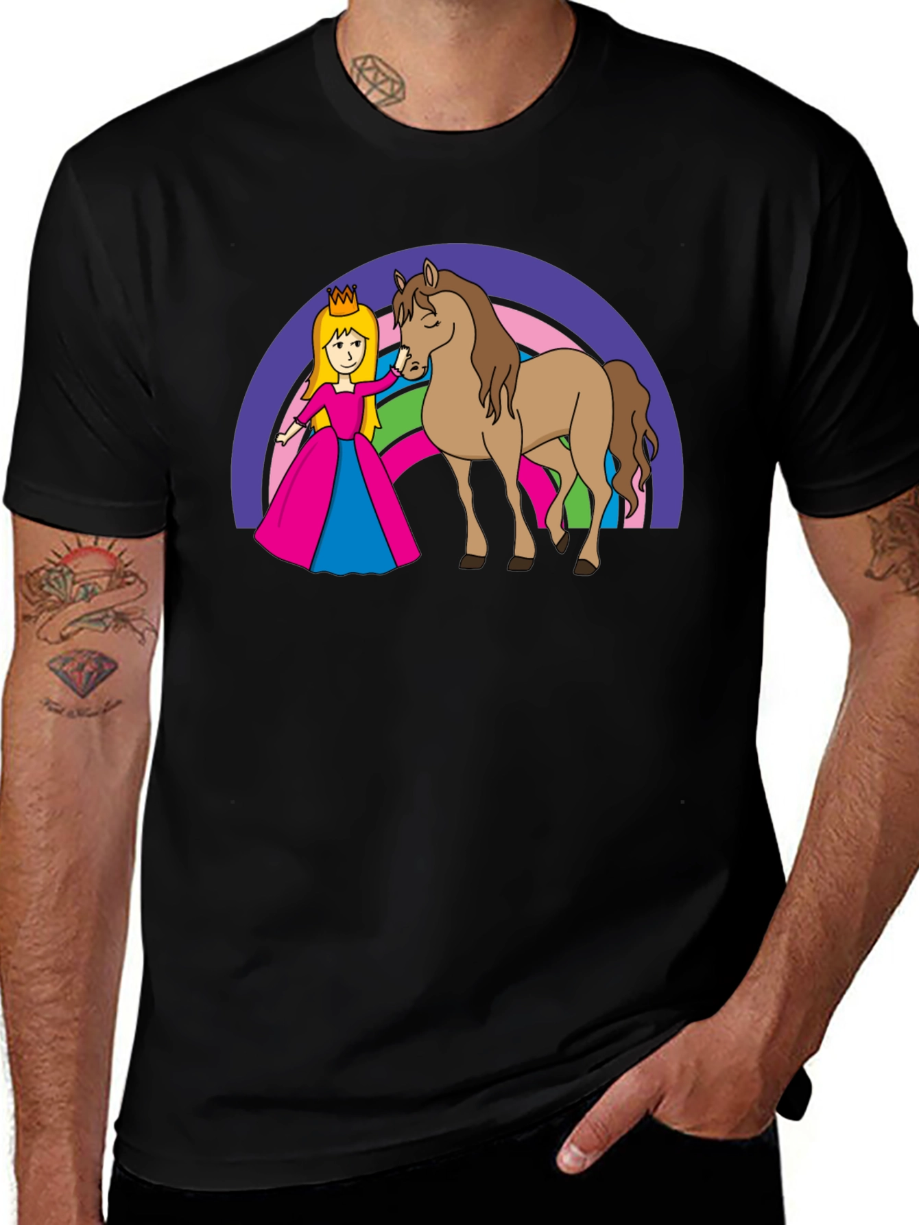 Princess and Horse Rainbow T-Shirt