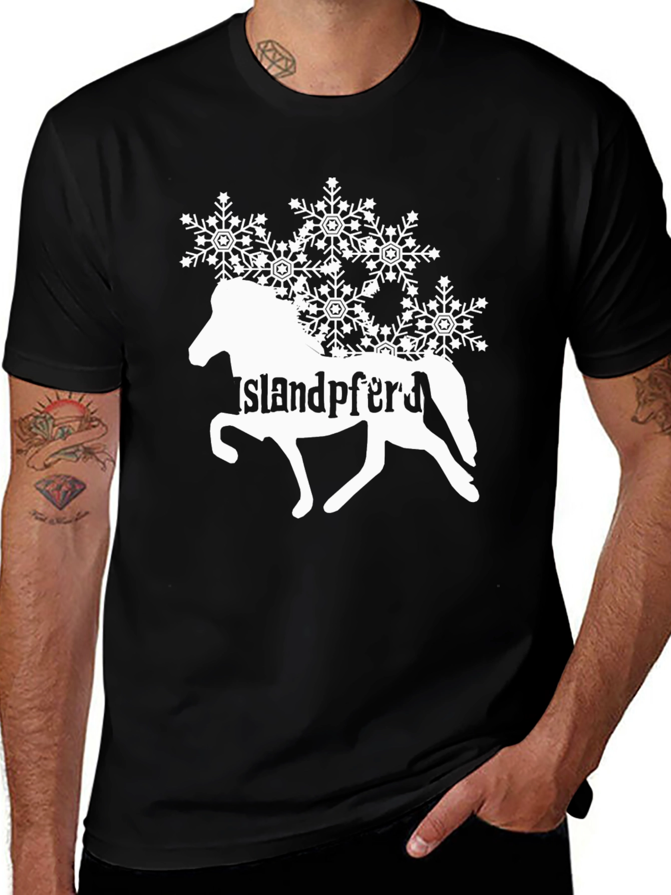 Variant 8 of Islandpferd Horse & Snowflake Graphic Tee