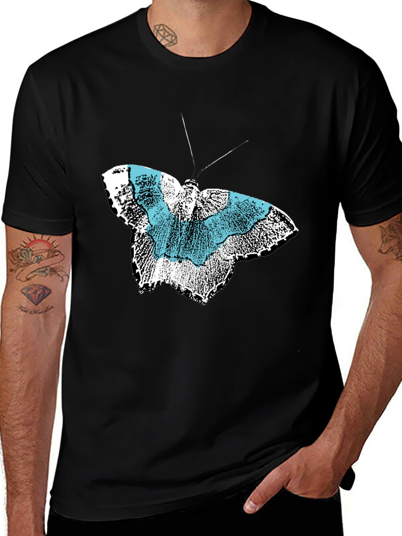 Variant 17 of Butterfly Graphic Black T-Shirt