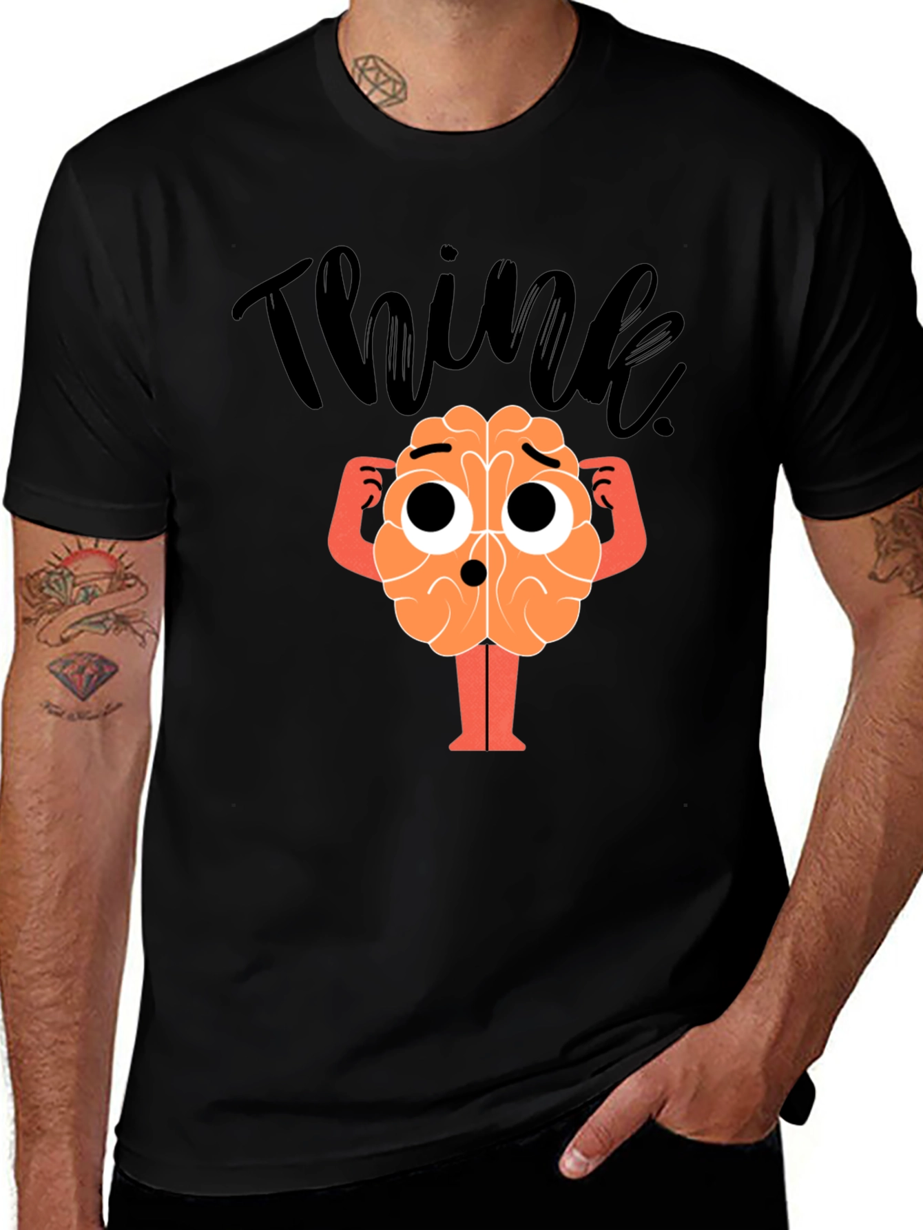 Variant 16 of Think! Graphic T-Shirt - Brain Design