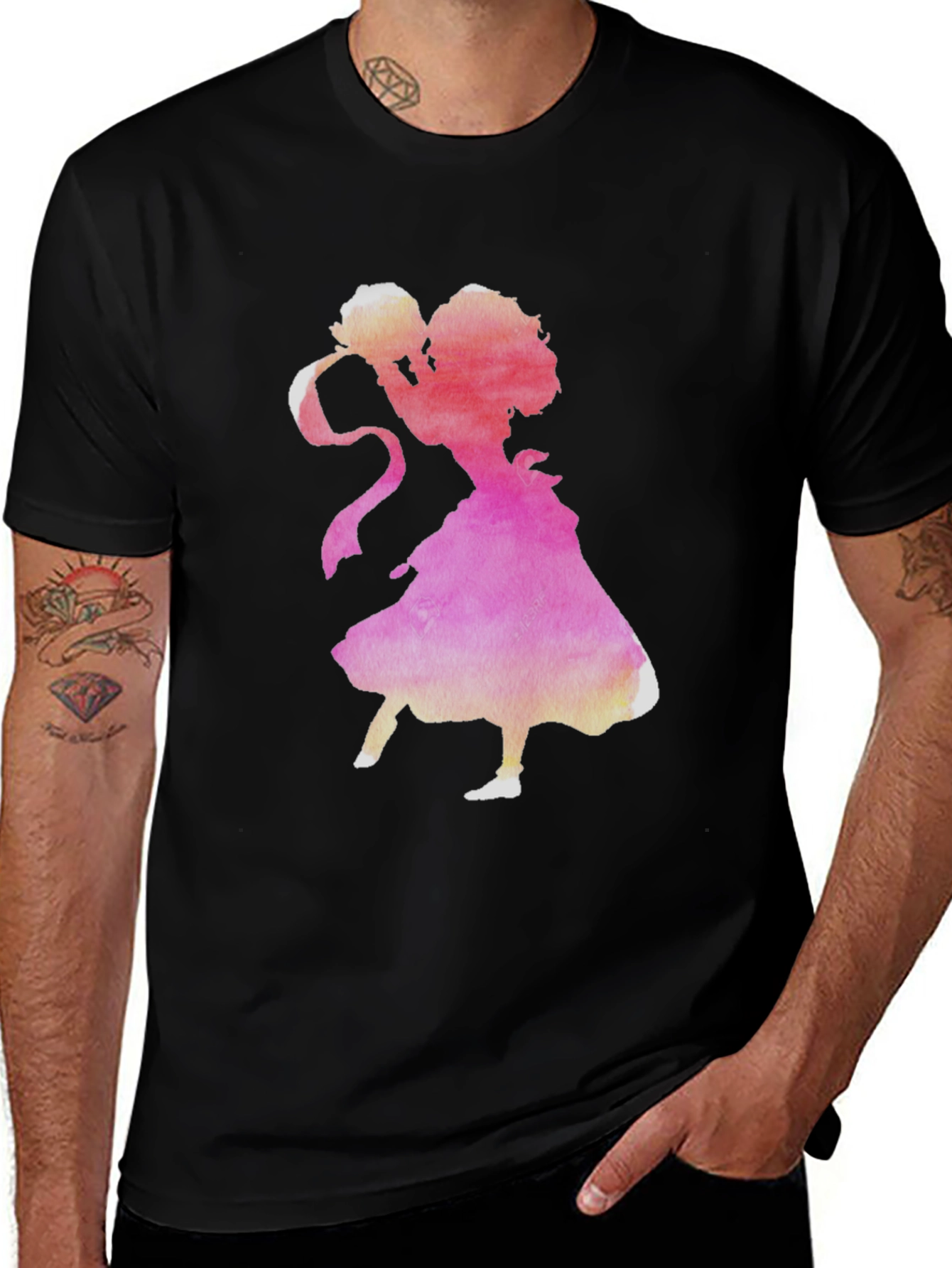 Variant 13 of Watercolor Silhouette Graphic T-Shirt