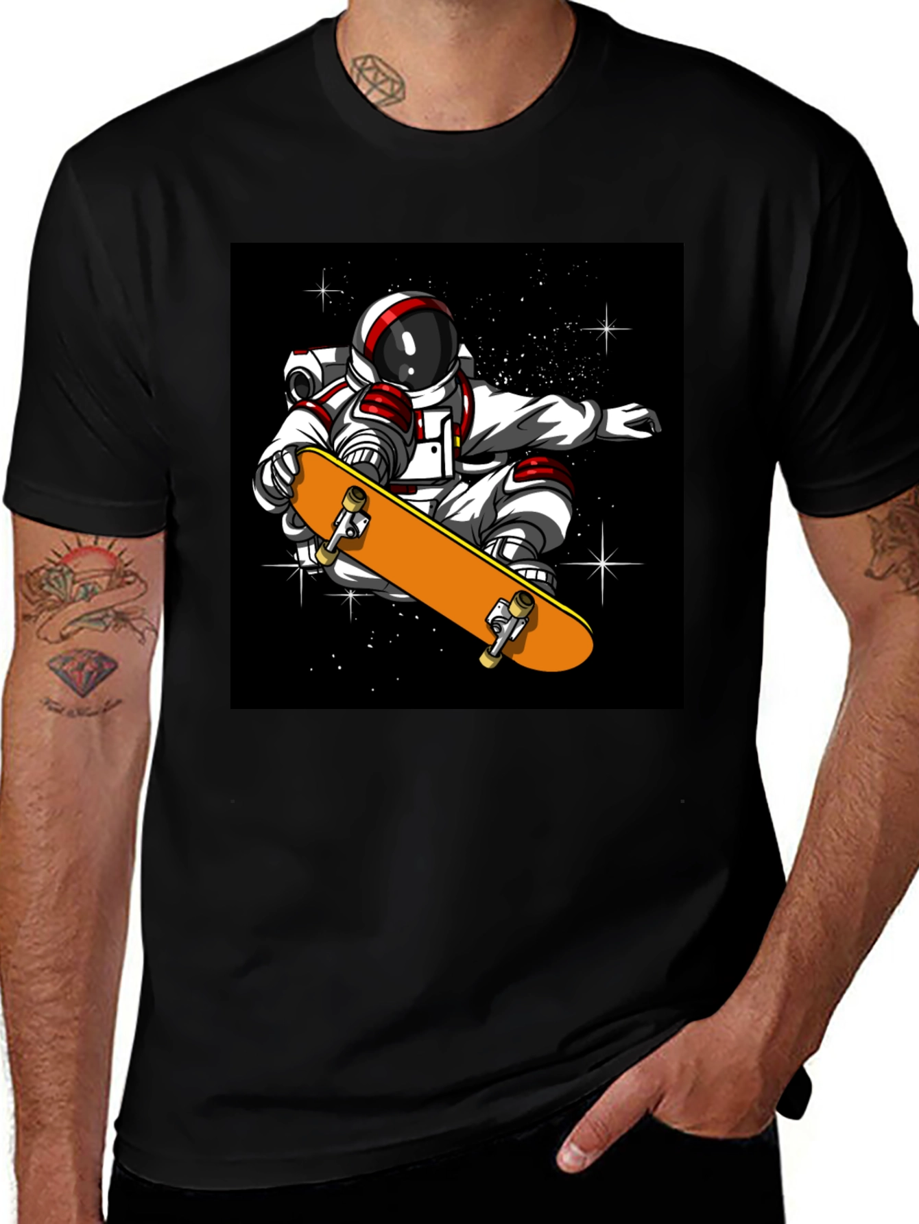 Variant 9 of Skateboarding Astronaut T-Shirt - Cool Space Design
