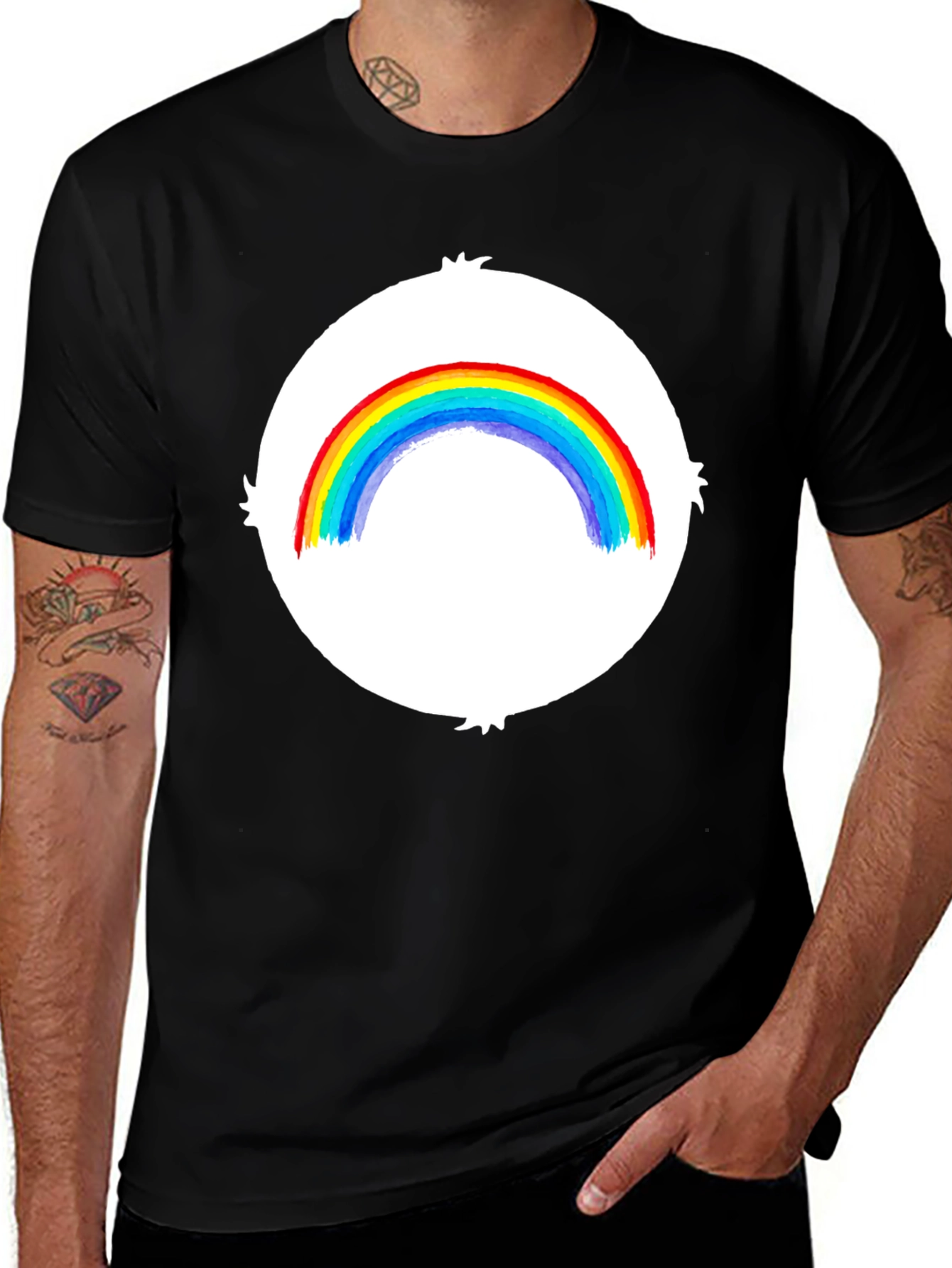 Variant 24 of Rainbow Graphic T-Shirt - Care Bear Style