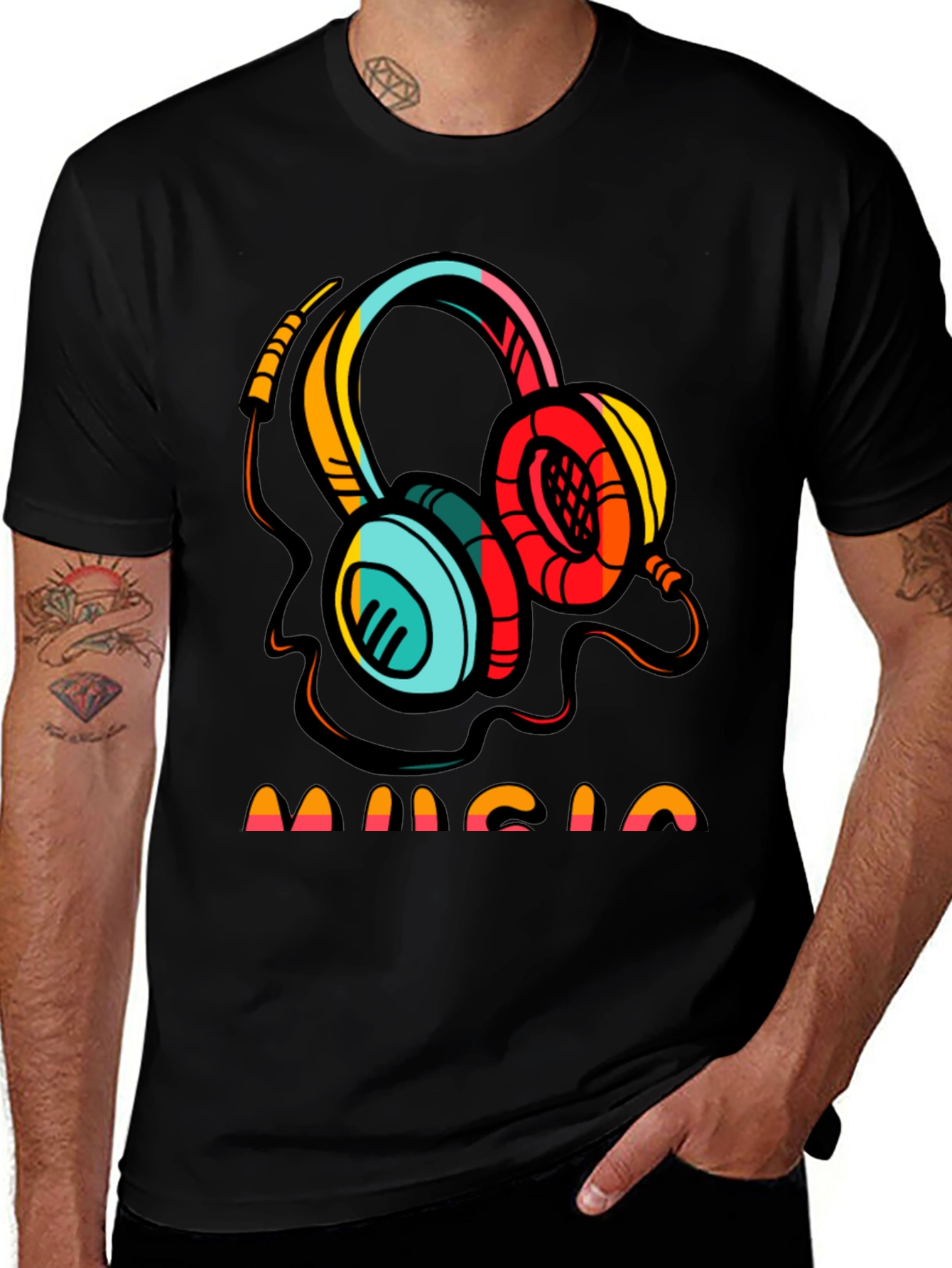 Variant 16 of Music Headphone Graphic T-Shirt