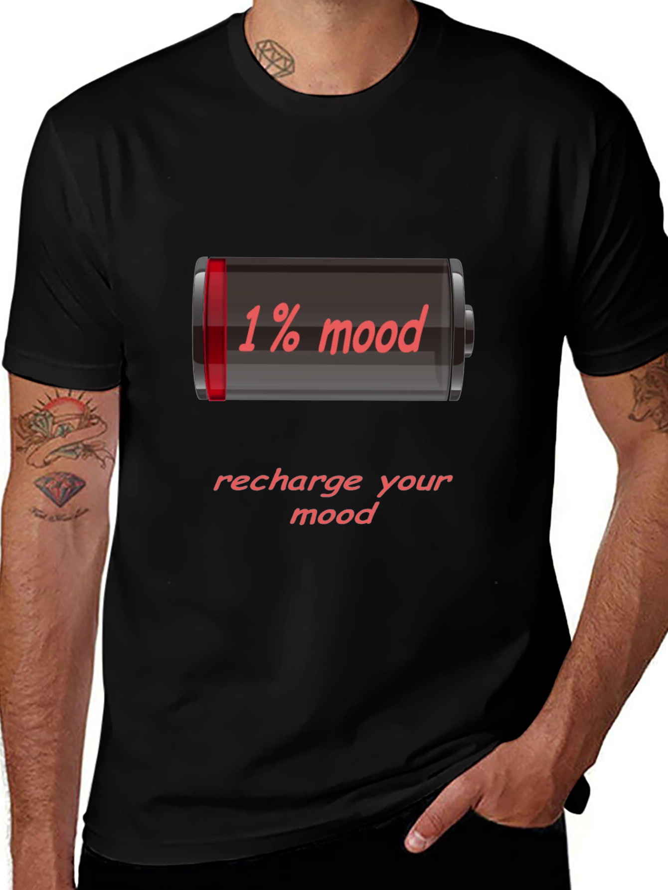 Variant 4 of 1% Mood Recharge Tee - Funny Graphic T-Shirt