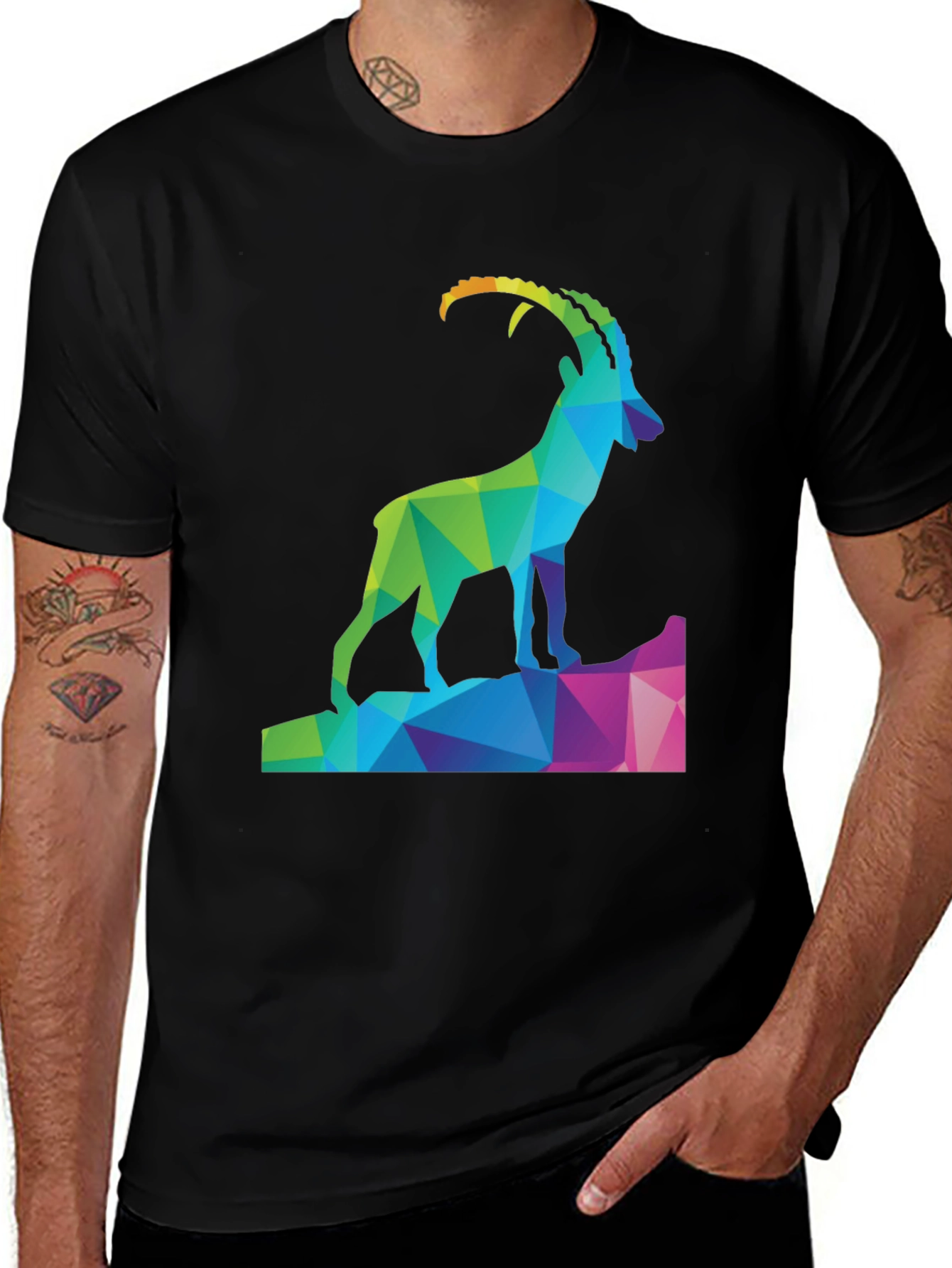 Variant 22 of Geometric Ibex Mountain T-Shirt