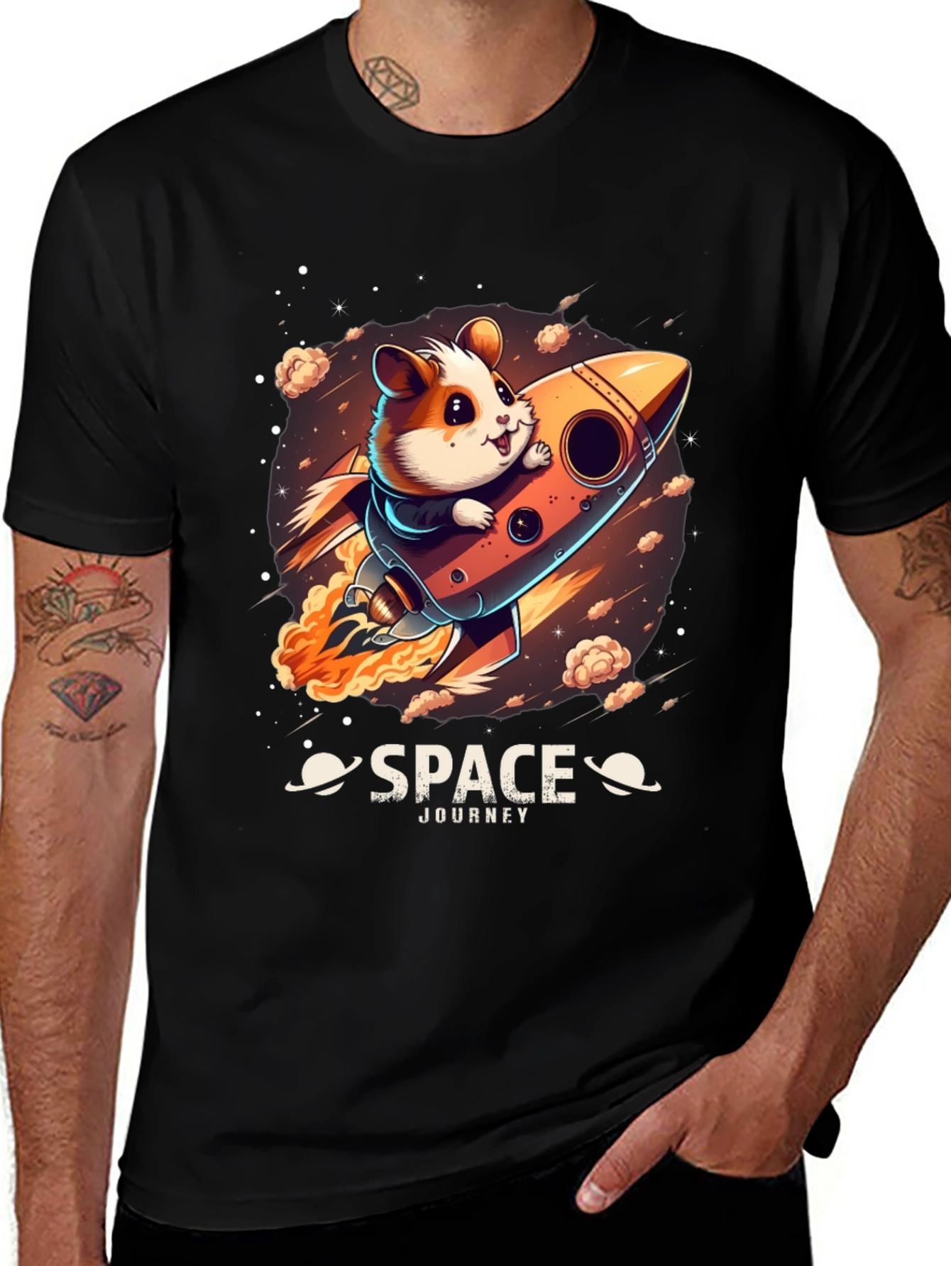 Variant 9 of Space Journey Hamster T-Shirt