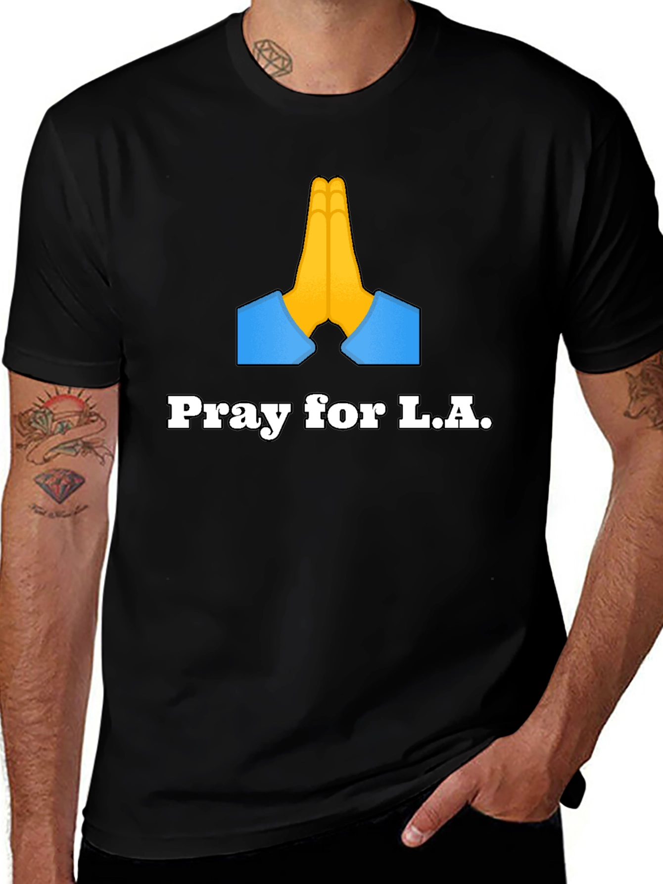 Variant 28 of Pray for L.A. Graphic T-Shirt - Black