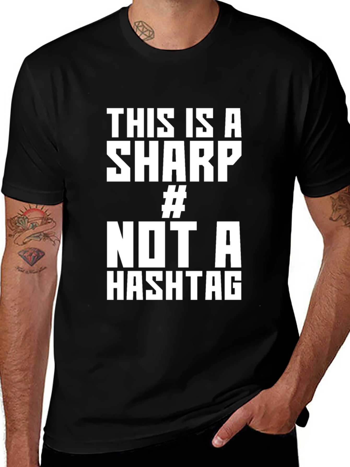 Variant 17 of Sharp Not Hashtag T-Shirt, Music Humor
