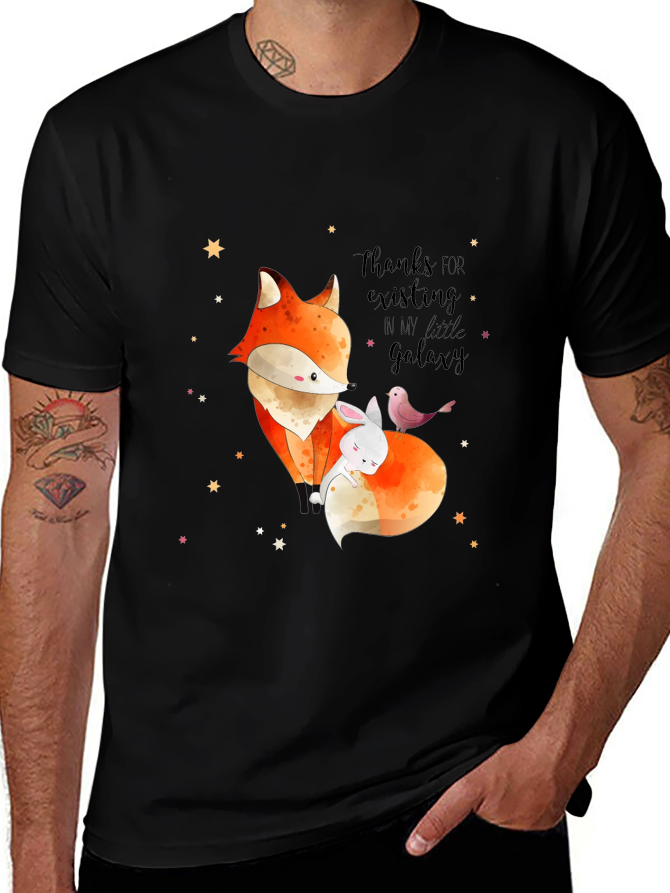 Variant 15 of Cute Fox & Bunny Graphic T-Shirt