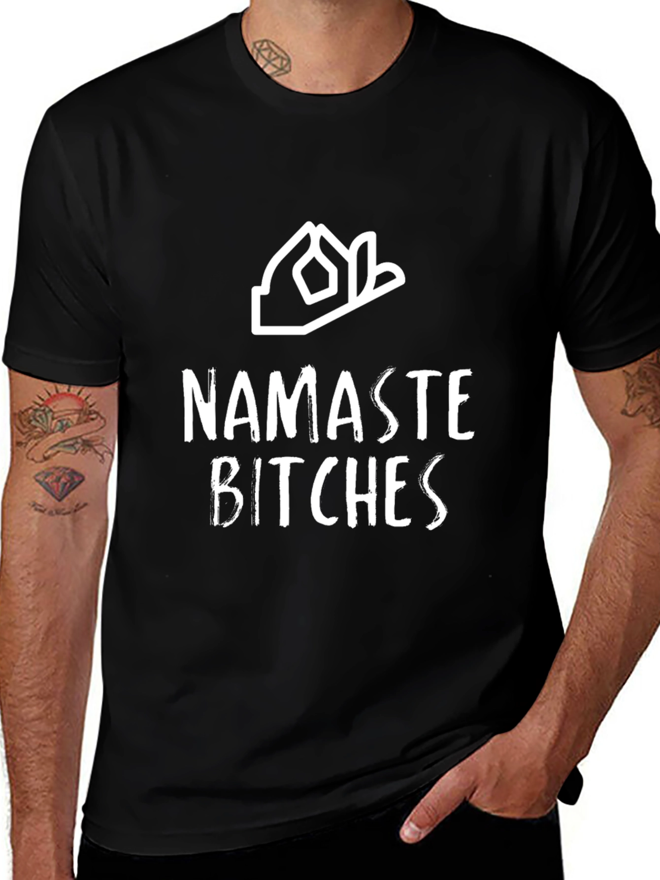 Variant 26 of Namaste Bitches Graphic Tee - Yoga Humor