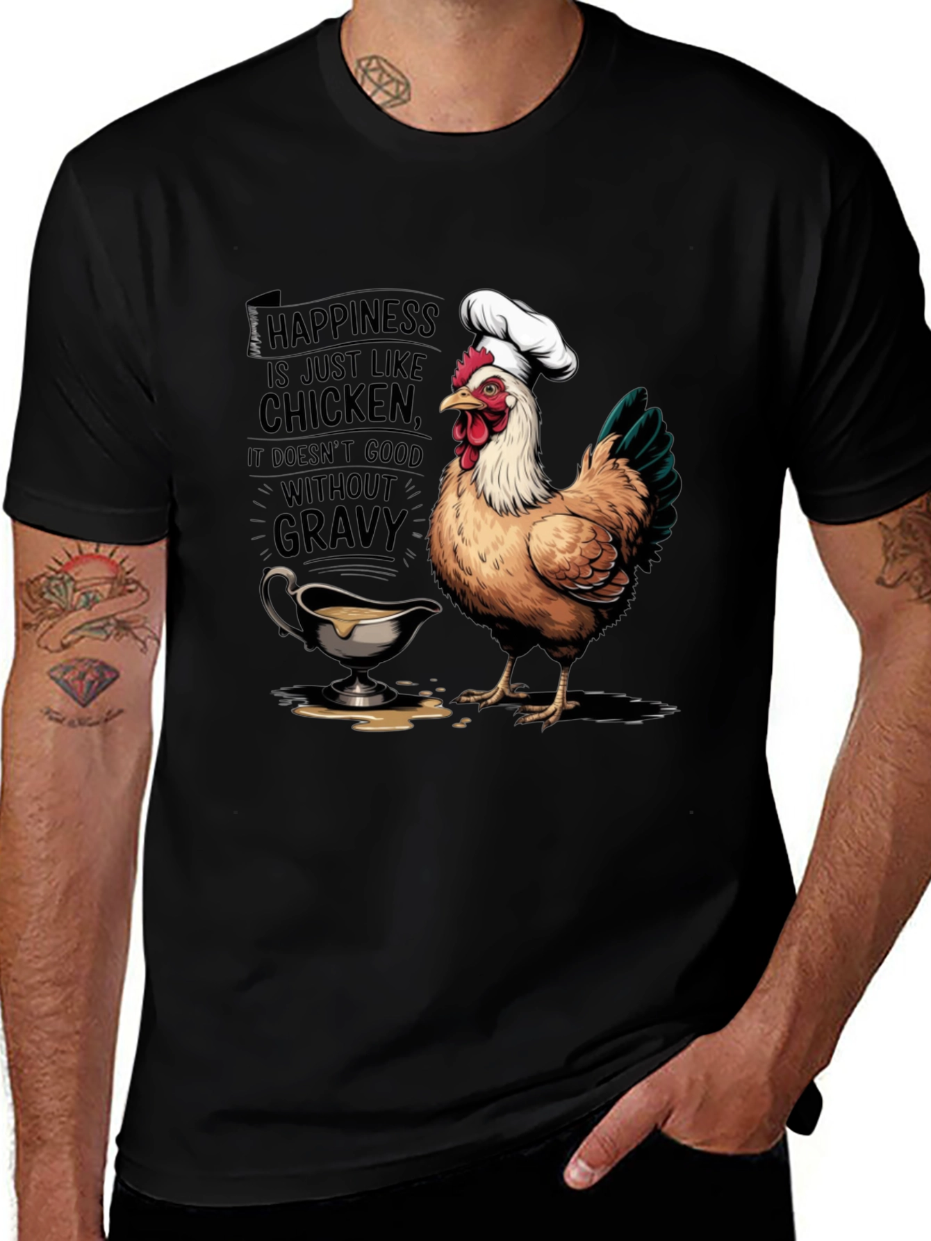 Variant 6 of Chicken & Gravy T-Shirt: Happiness Recipe