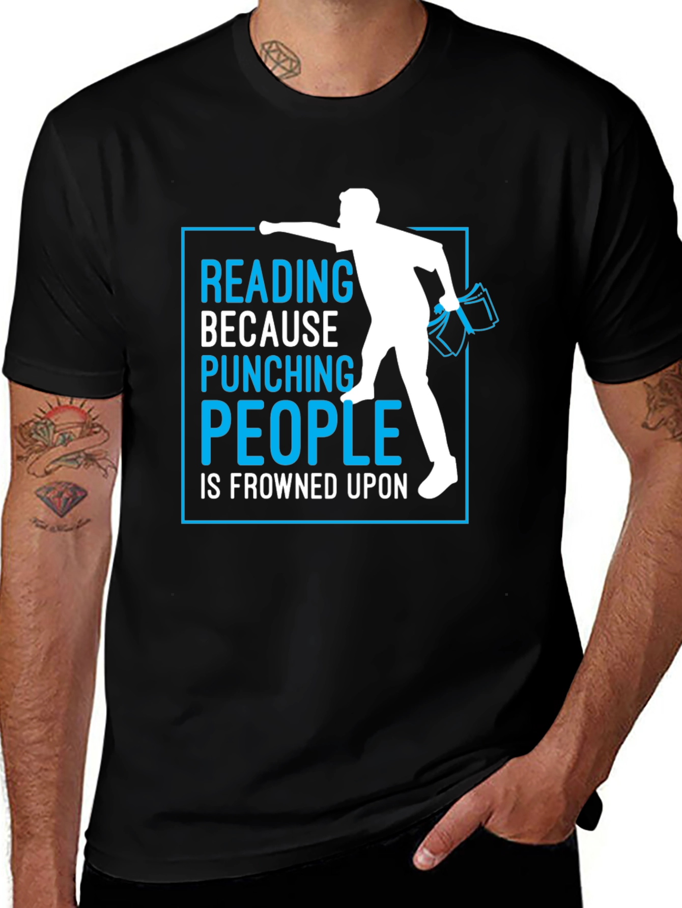 Variant 29 of Reading Because Punching People T-Shirt