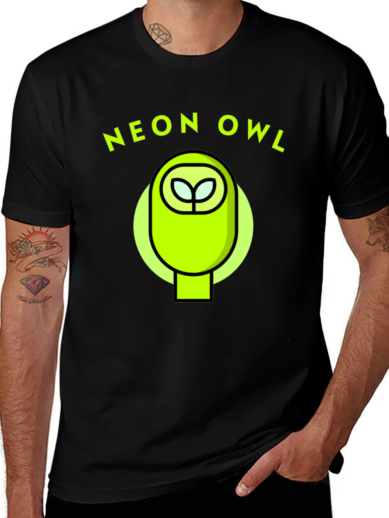 Variant 12 of Neon Owl Graphic Tee - Stylish & Unique Design