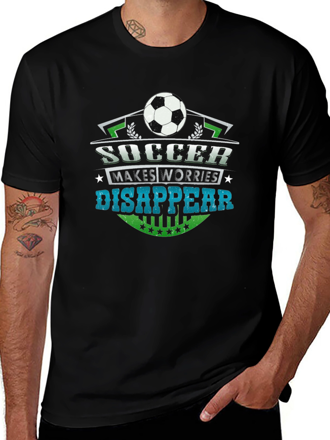 Variant 28 of Soccer Makes Worries Disappear T-Shirt