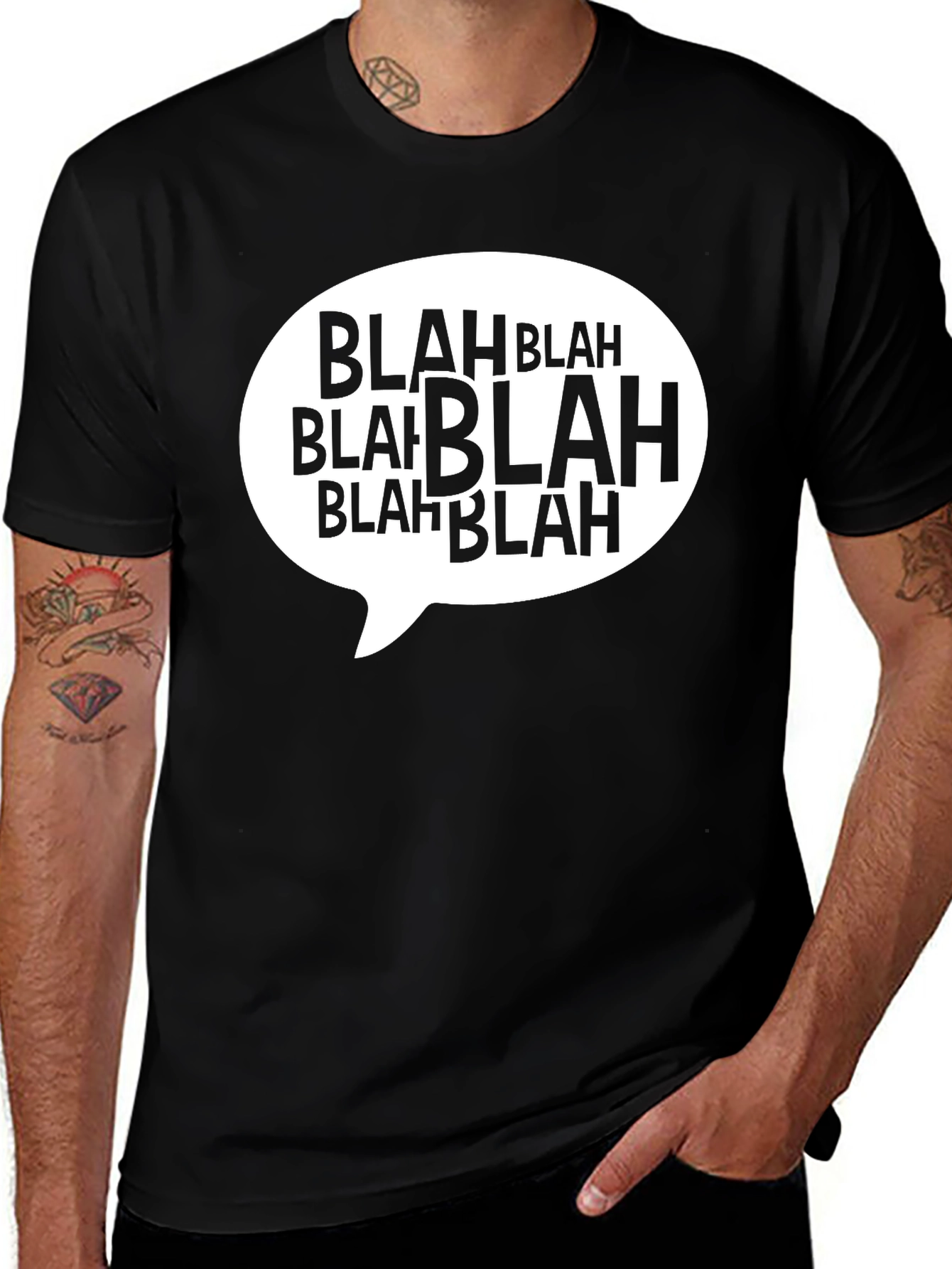 Variant 12 of Blah Speech Bubble Black T-Shirt -  Comfy & Funny