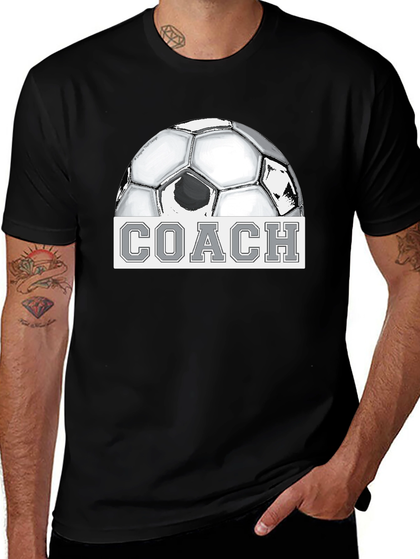 Variant 27 of Soccer Coach T-Shirt - Black
