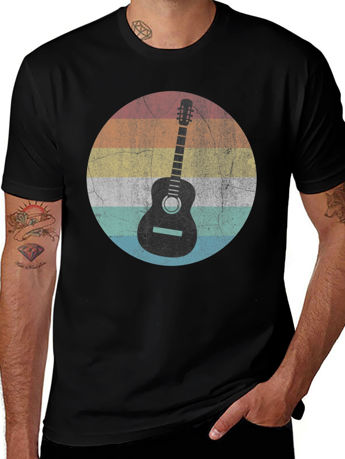 Variant 21 of Vintage Guitar Sunset T-Shirt - Retro Music Tee