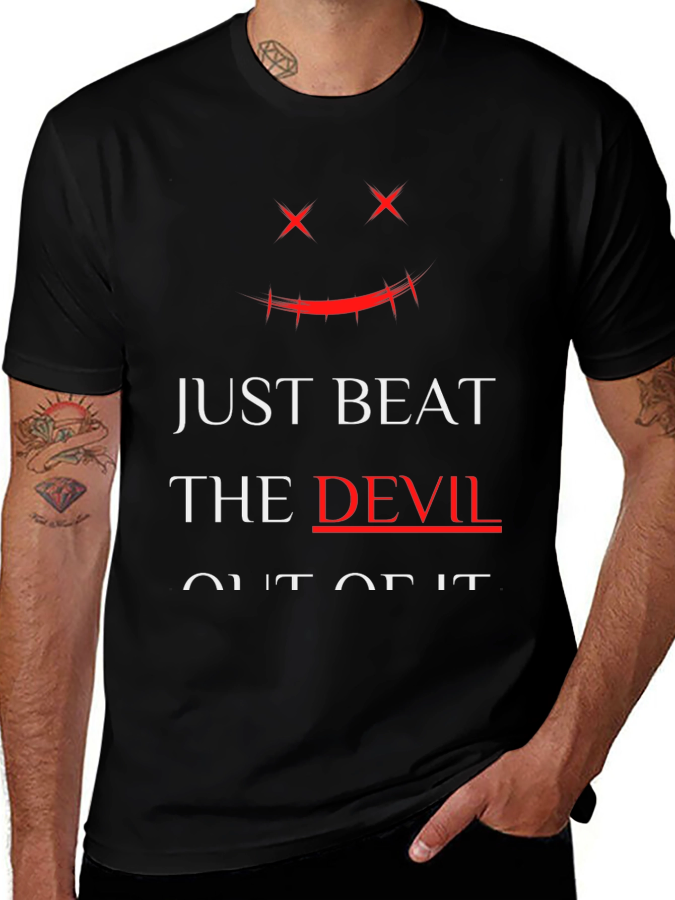 Variant 26 of Just Beat The Devil Out of It Black Tee