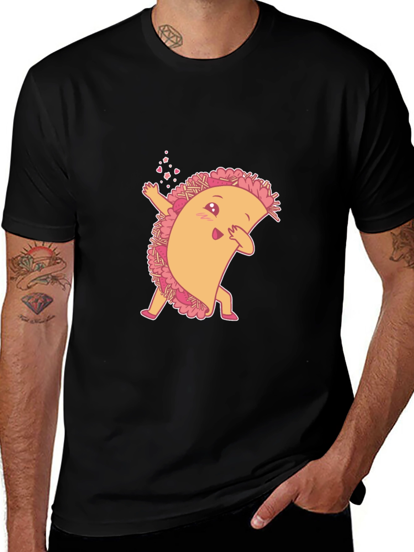 Dabbing Taco Black T-Shirt: Fun Foodie Fashion