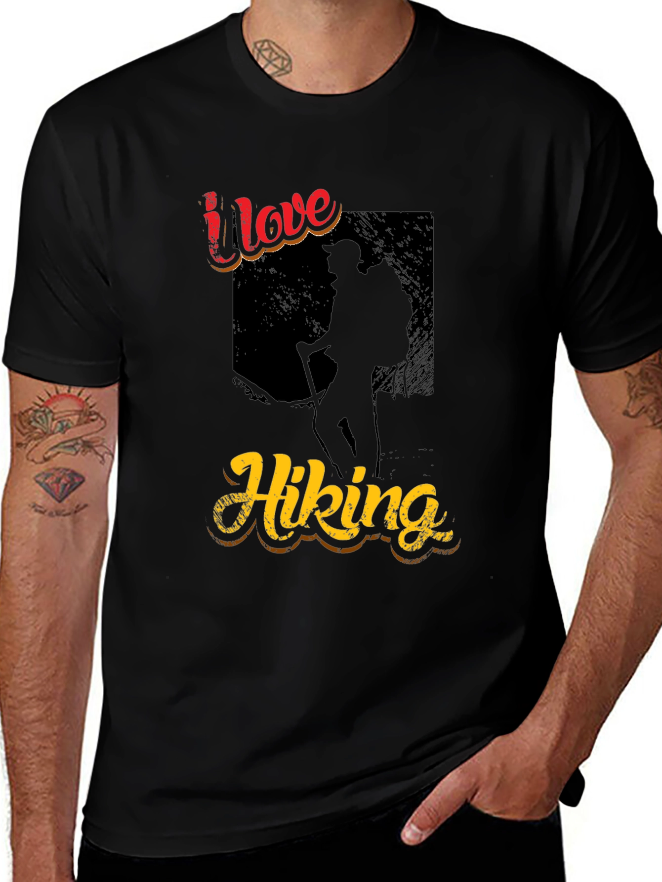 Variant 18 of I Love Hiking Black T-Shirt